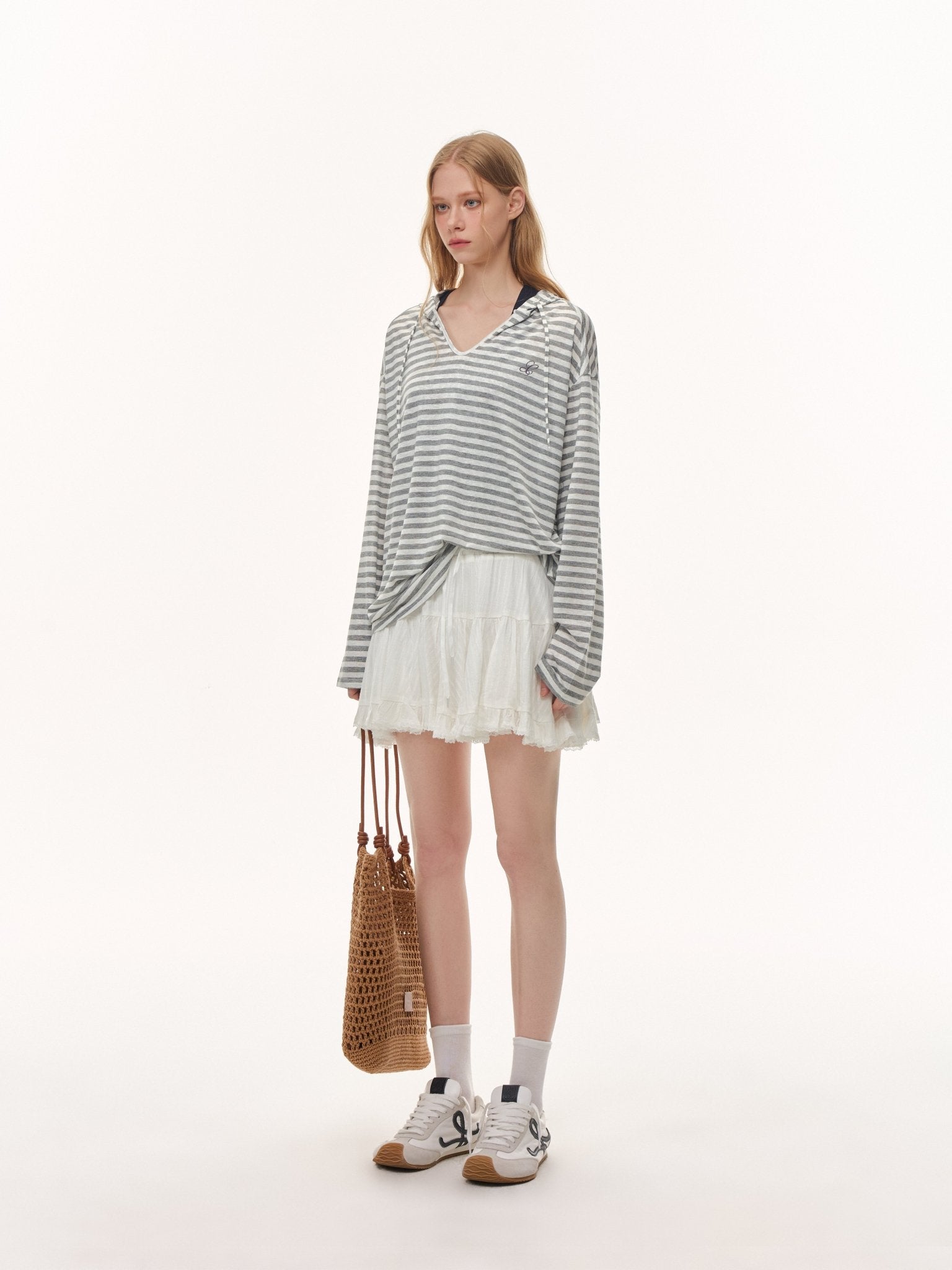 CLIMAX VISION Grey Snowflake Texture Striped Hooded Long - Sleeve | MADAX