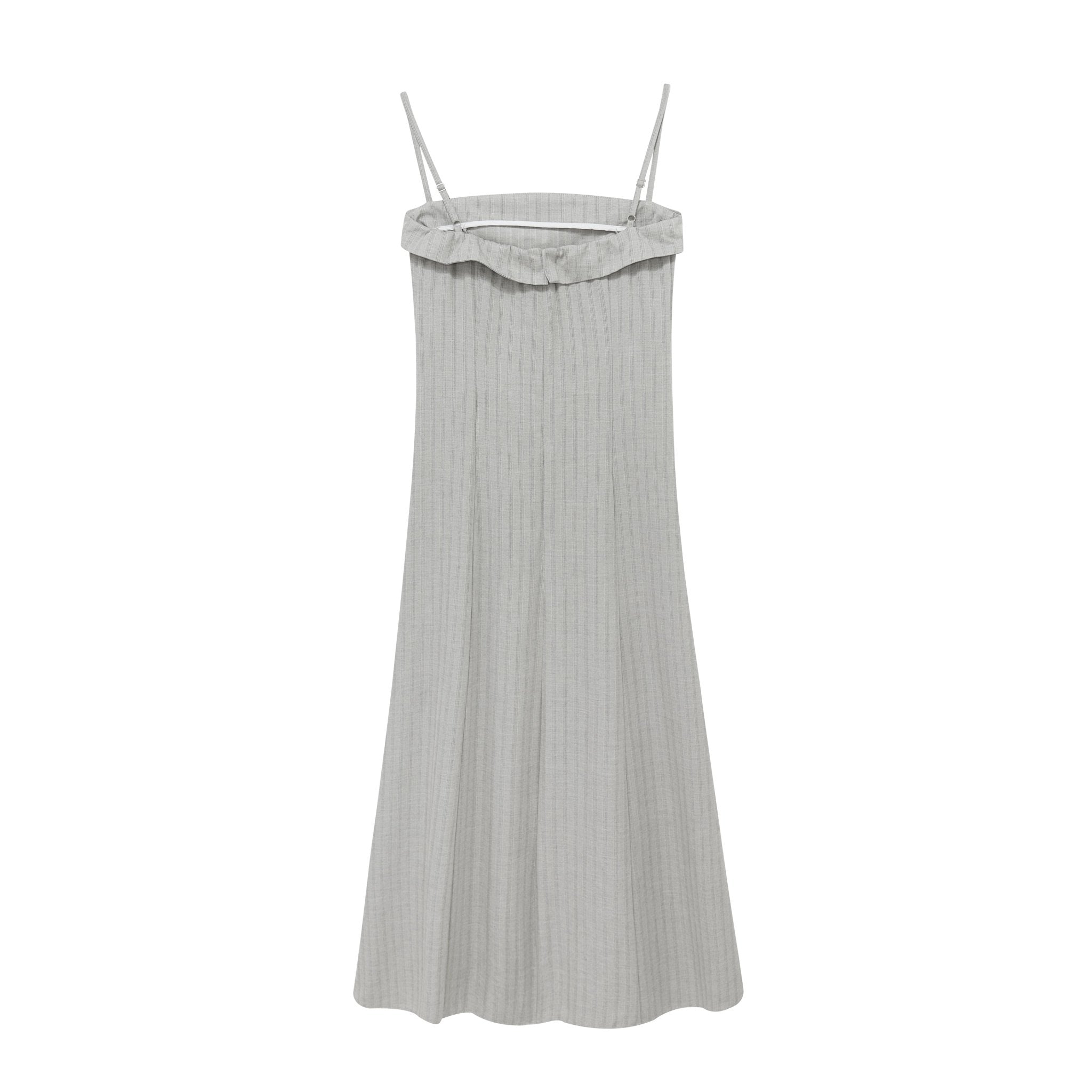 Maca Kaka Grey Striped Suit Strap Dress | MADA IN CHINA