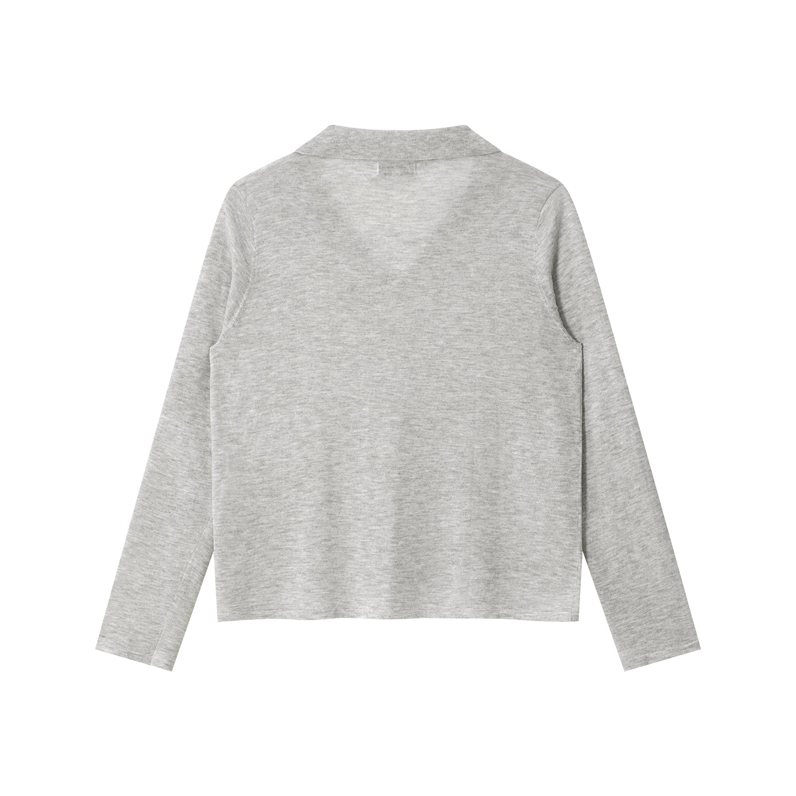 CLIMAX VISION Grey Tencel Linen Cool Polo Long Sleeve | MADAX
