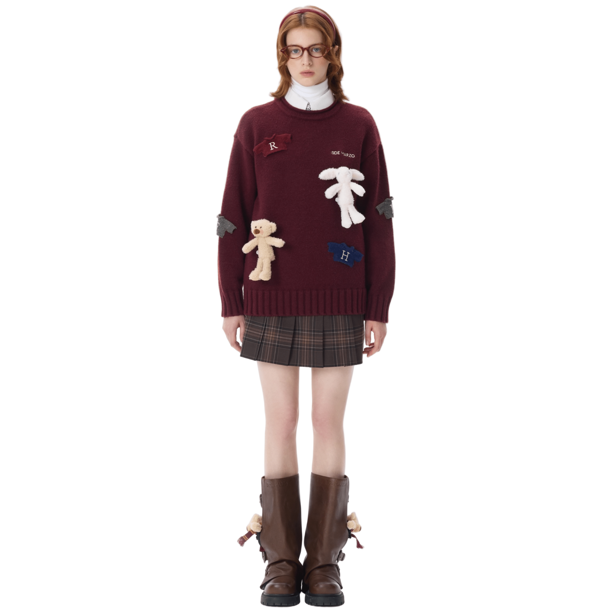 13DE MARZO Harry and Weasley Sweater in Burgundy | MADAX