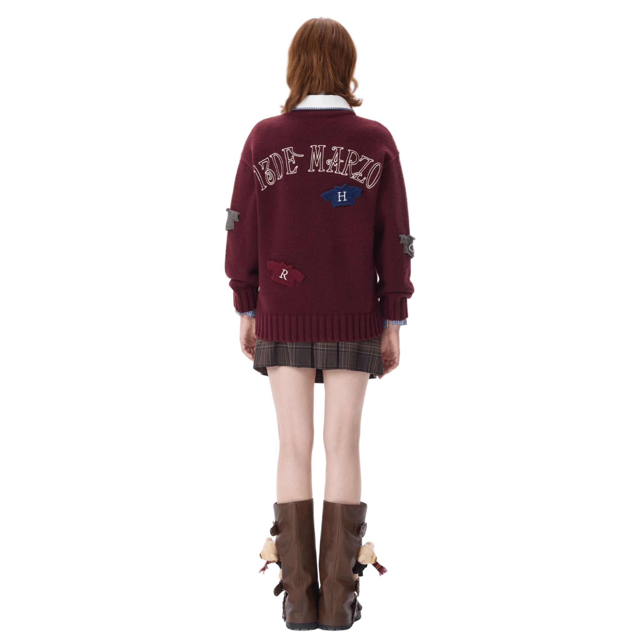 13DE MARZO Harry and Weasley Sweater in Burgundy | MADAX