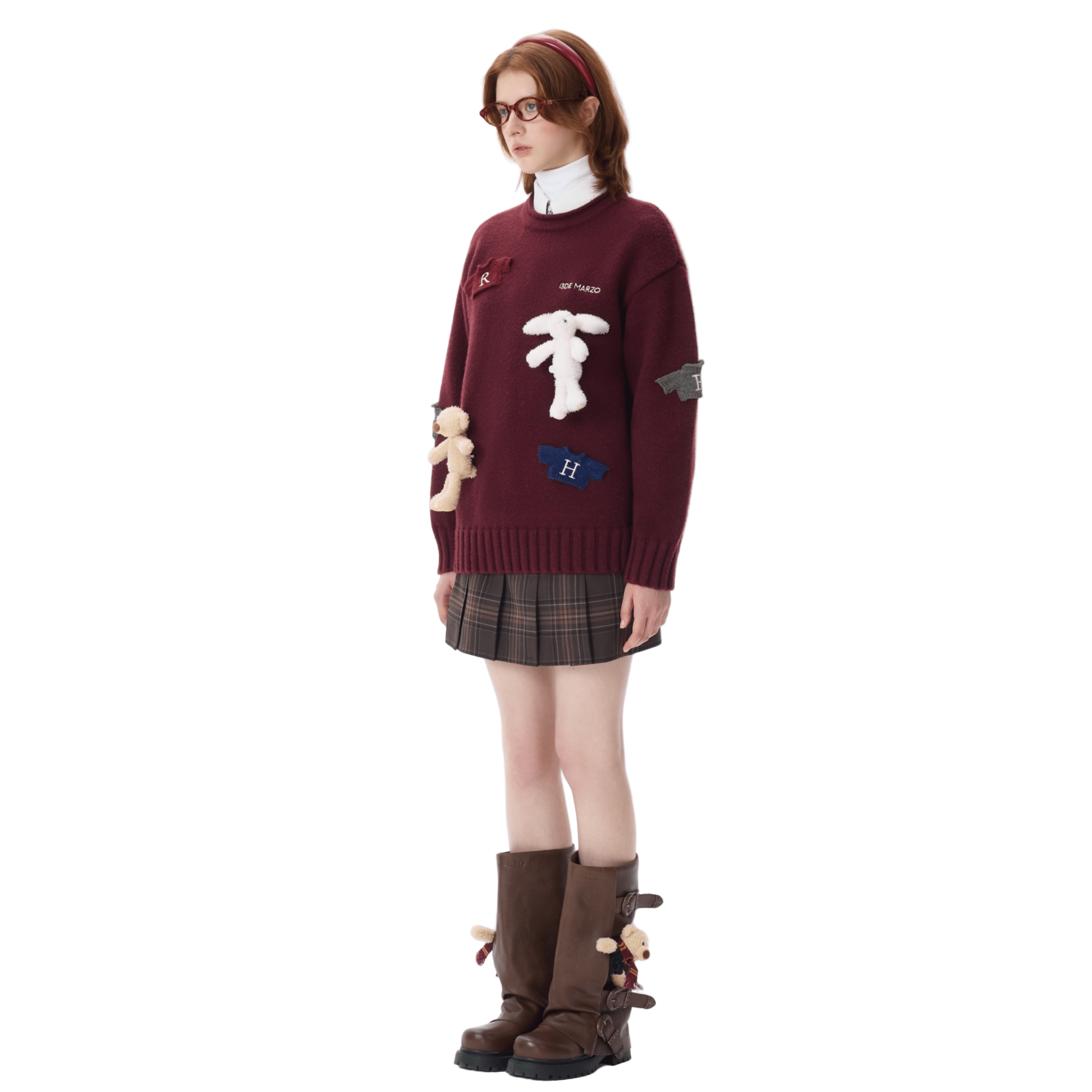 13DE MARZO Harry and Weasley Sweater in Burgundy | MADAX