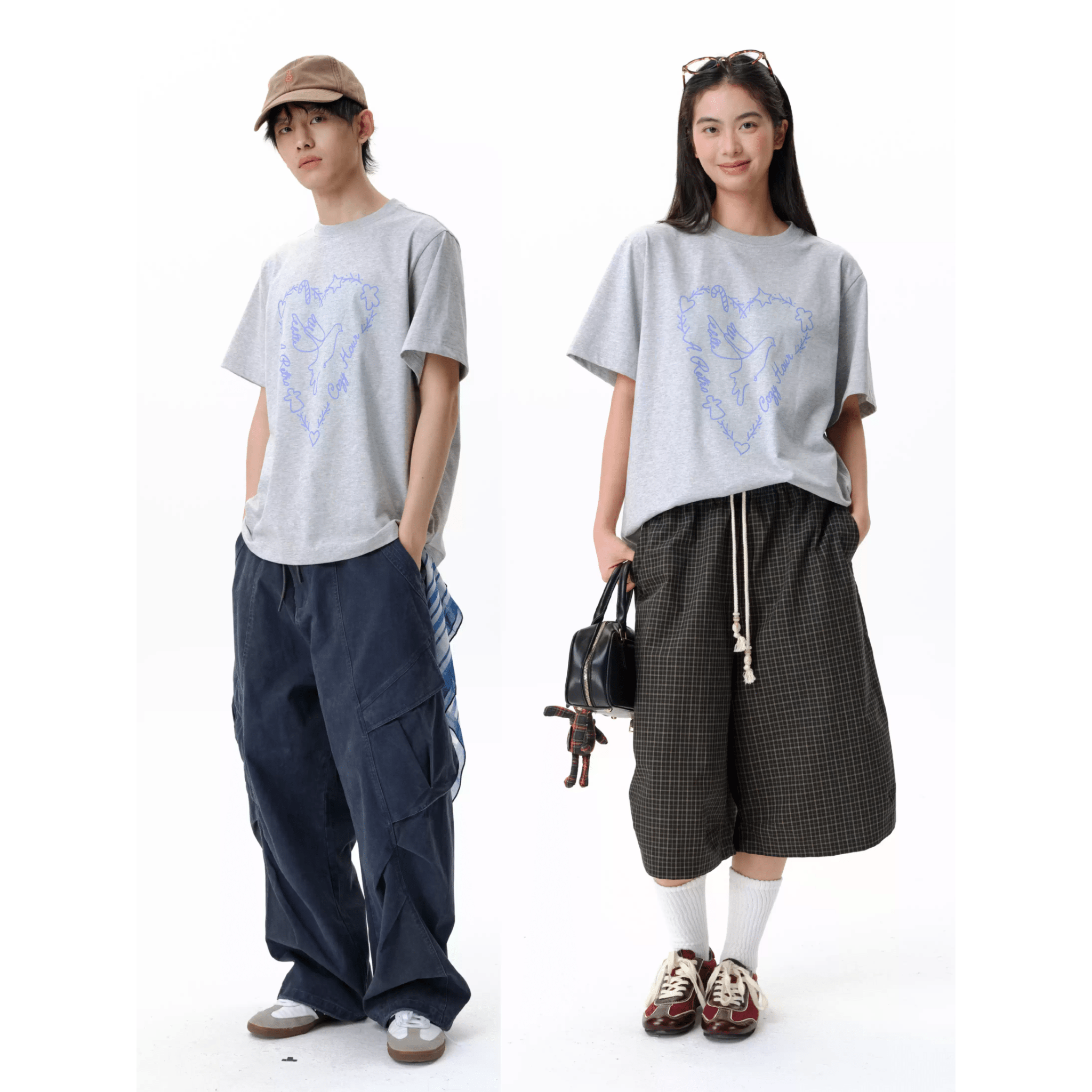 ARCH Heart - shaped Dove T-shirt in Gray | MADAX