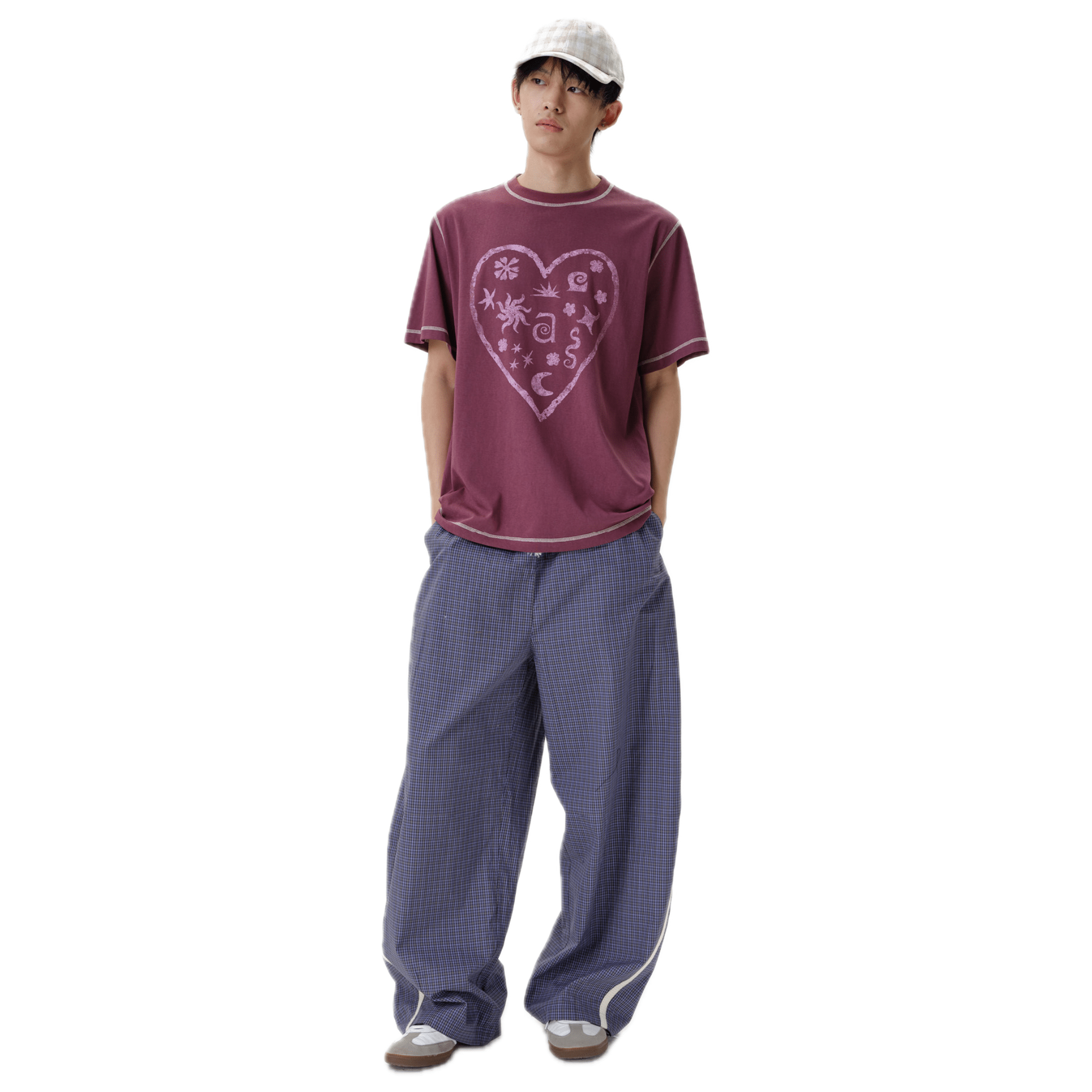 ARCH Heart Snowflake Cotton Short - Sleeve T-Shirt in Purple | MADAX
