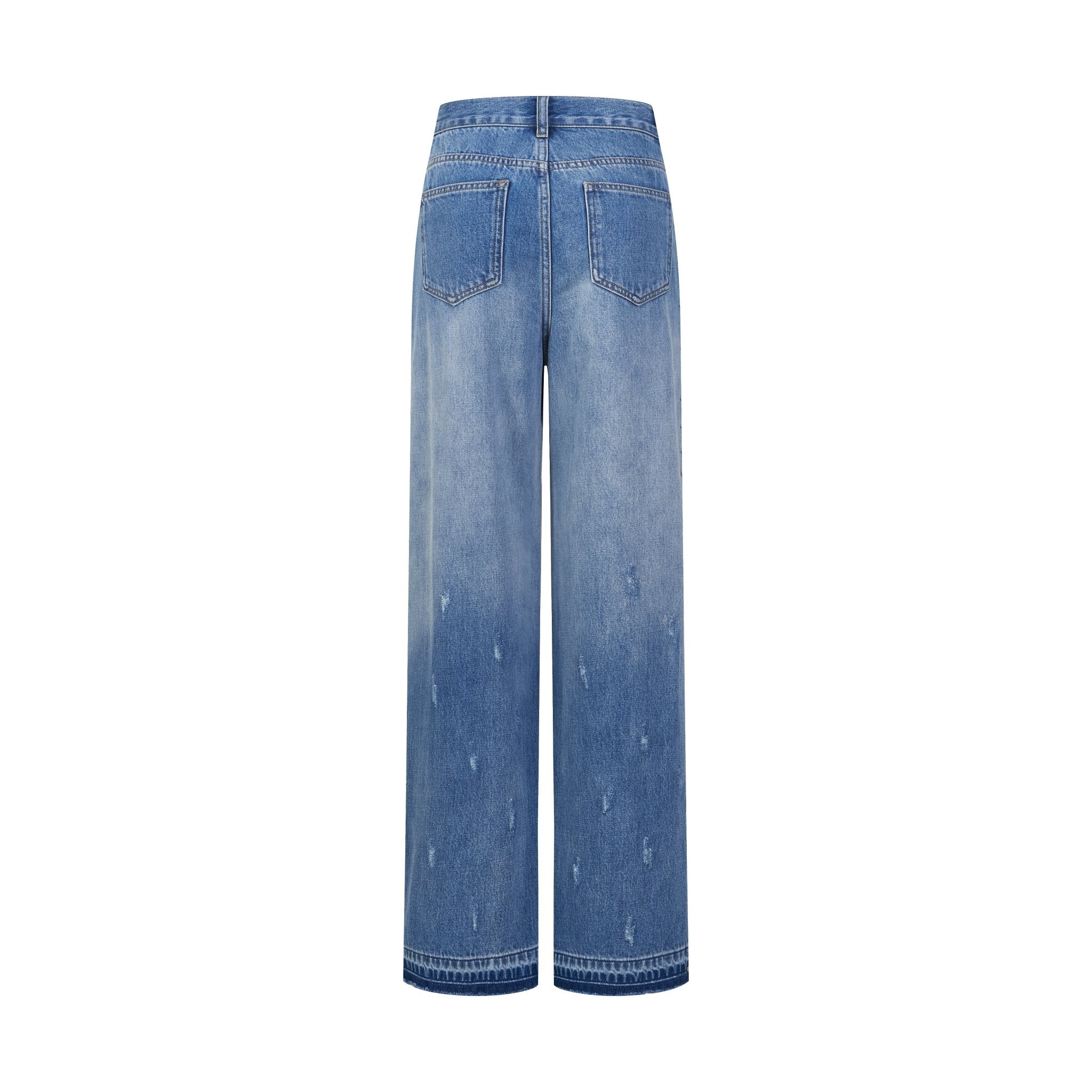 THREE QUARTERS Heavy Duty Beaded Worn Leather Jeans | MADA IN CHINA