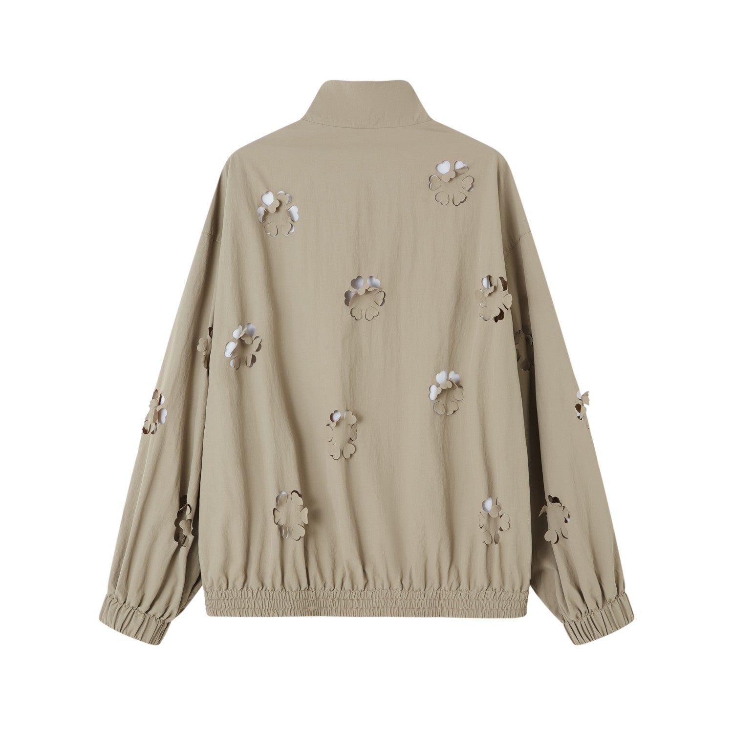 SOMESOWE Heavy Hollow Cut Floral Jacket In Khaki | MADAX