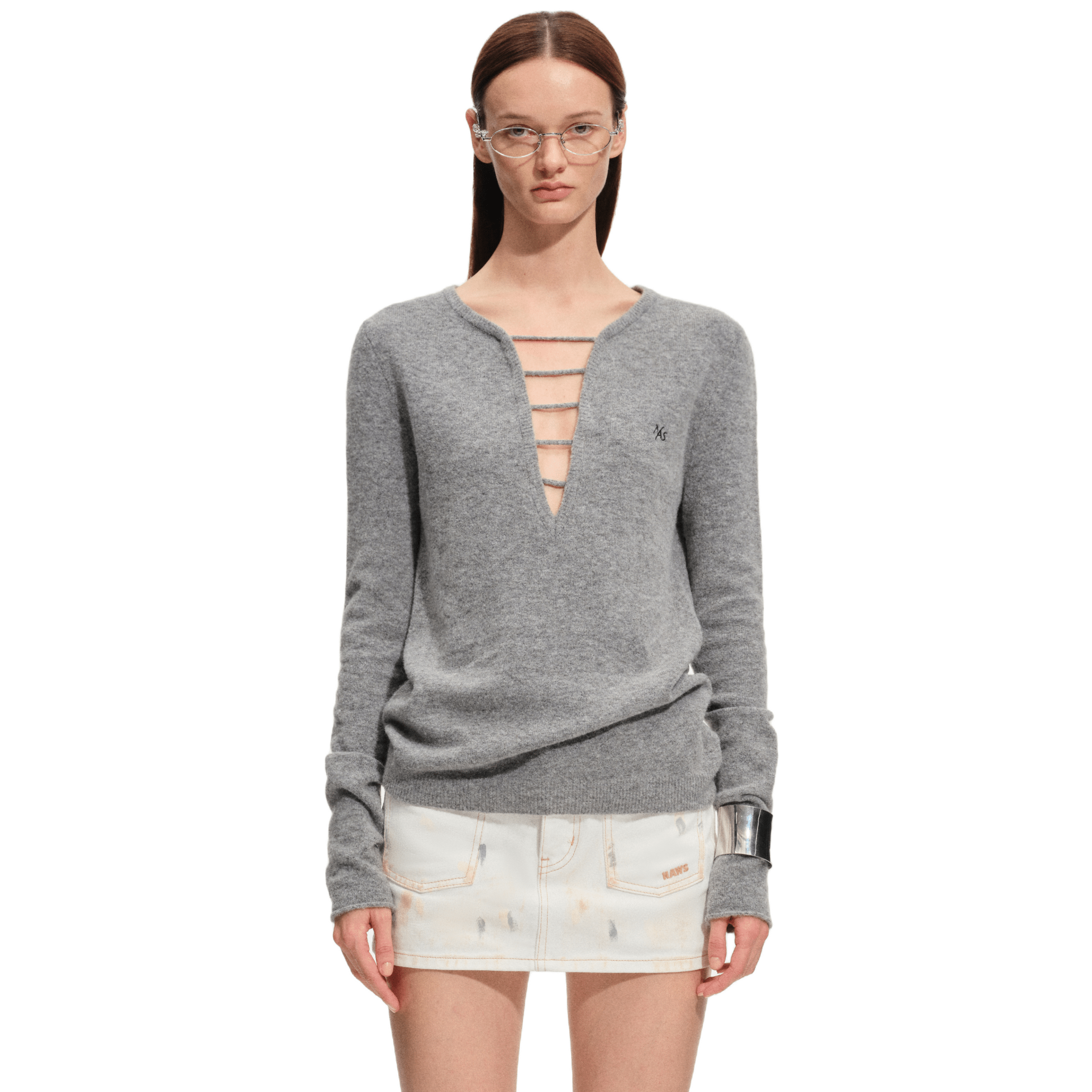 NAWS Hengji Knitted Sweater in Gray | MADAX