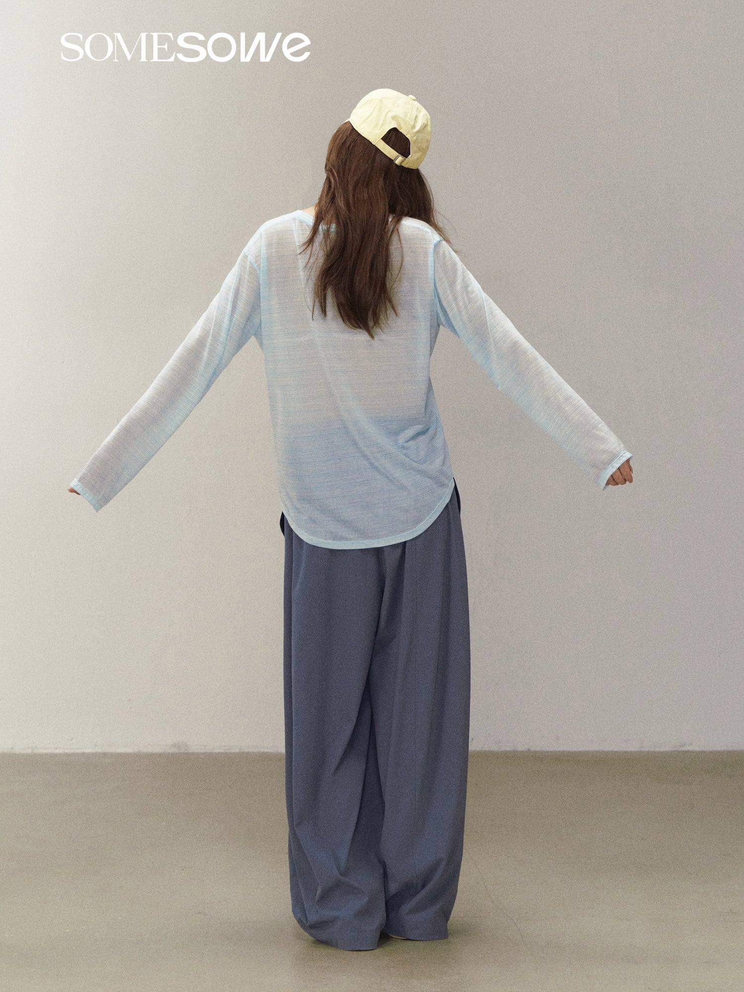 SOMESOWE Henley Collar Cool Cover-Up Blue | MADAX