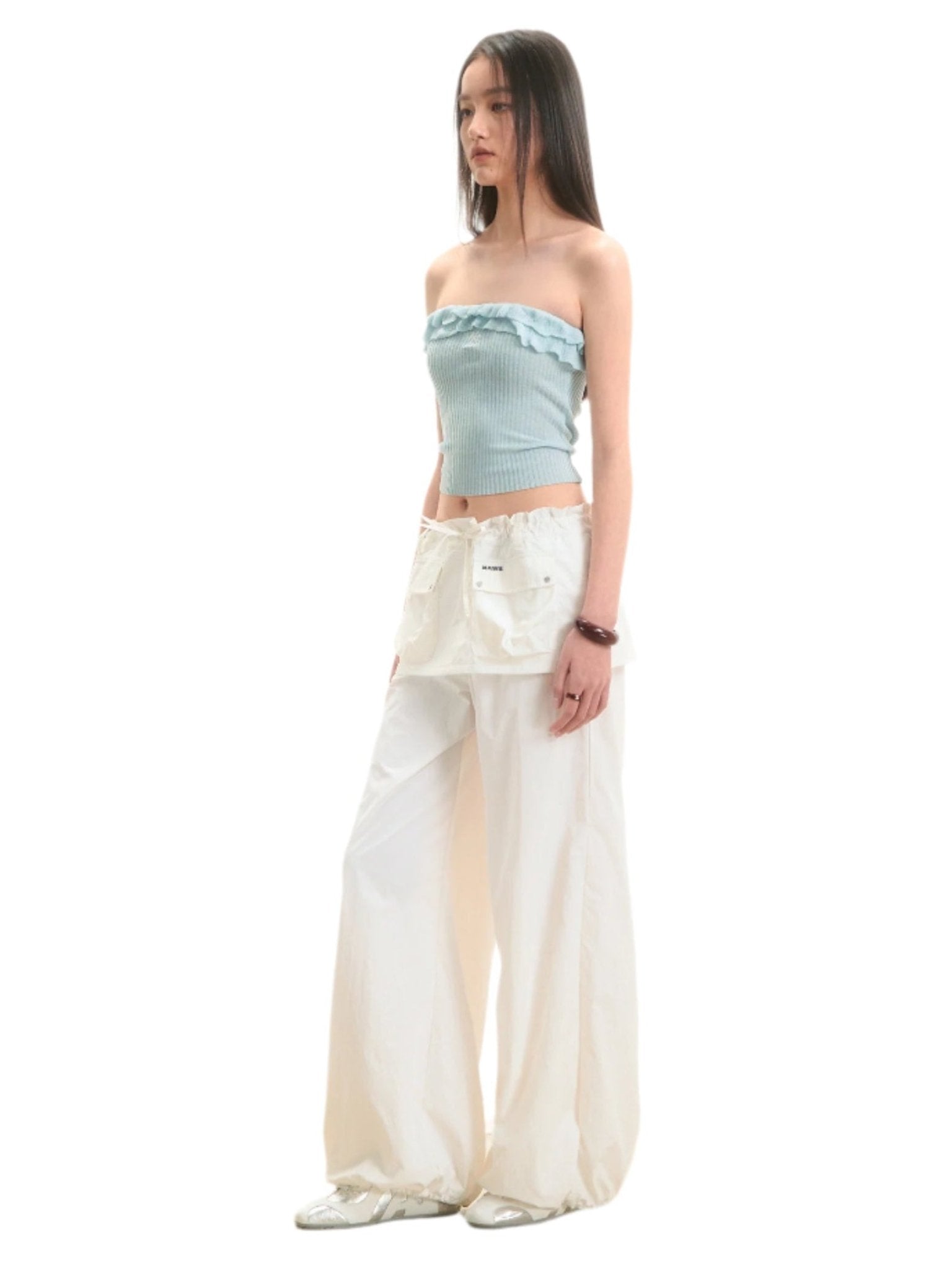 NAWS Hobo Paratrooper Pants in White | MADAX
