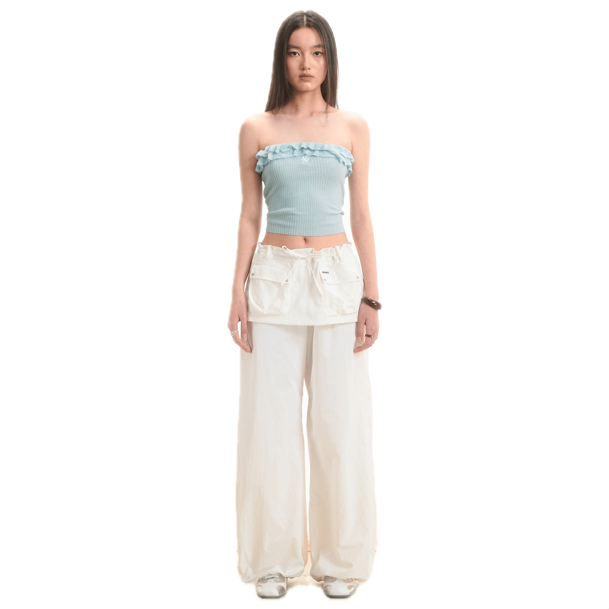 NAWS Hobo Paratrooper Pants in White | MADAX