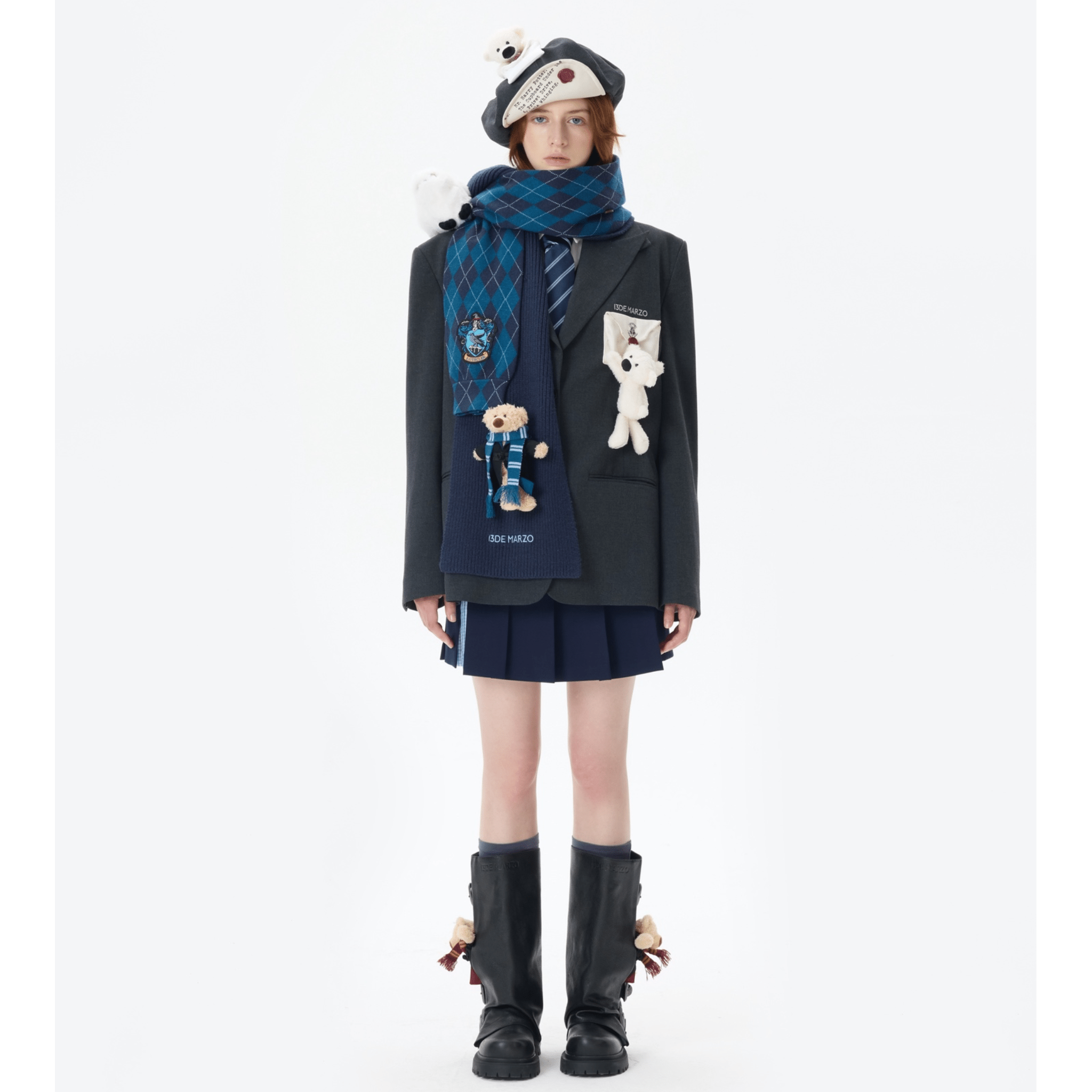 13DE MARZO Hogwarts Four Houses Bear Scarf Ravenclaw in Blue | MADAX