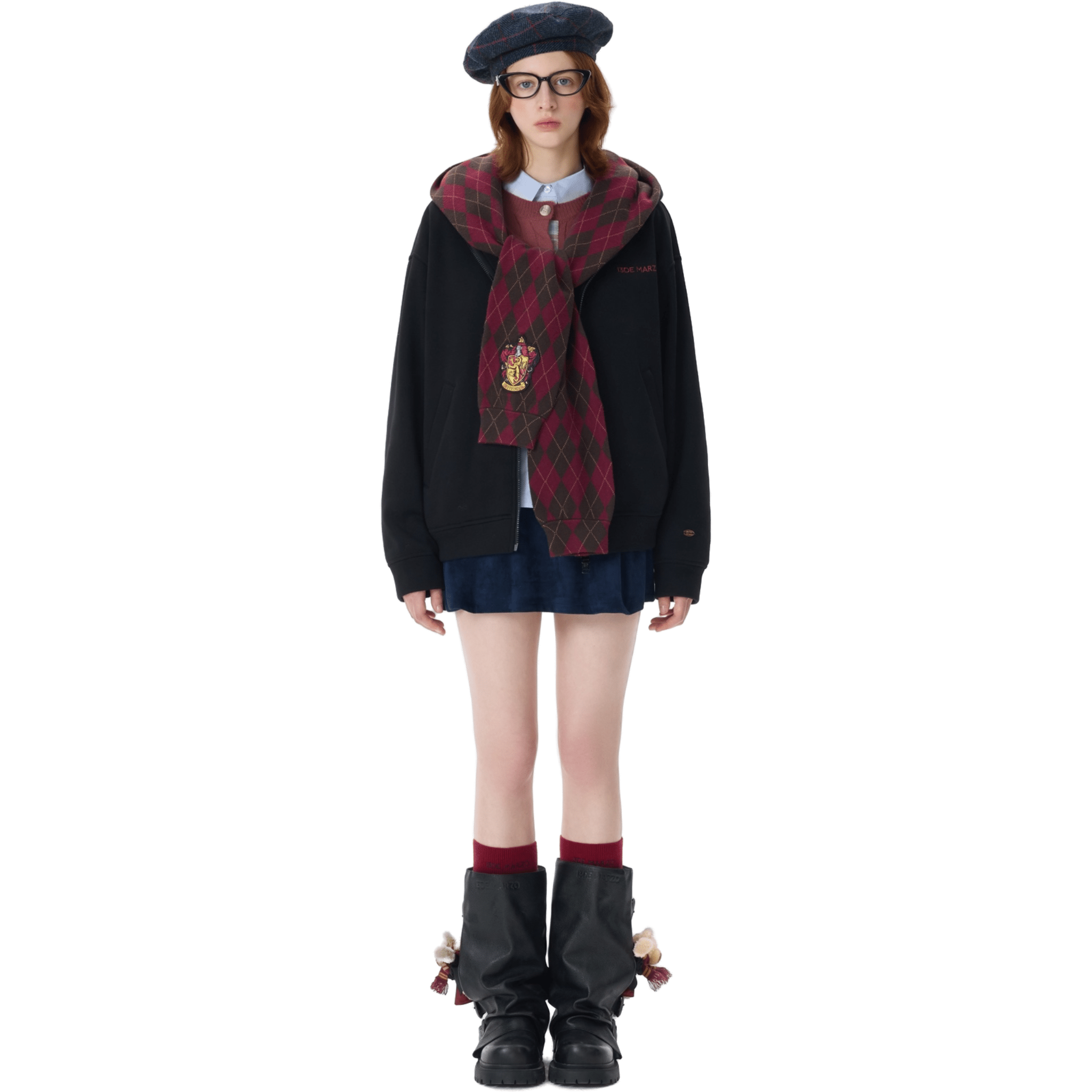 13DE MARZO Hogwarts Four Houses Bear Zipper Hoodie Gryffindor | MADAX