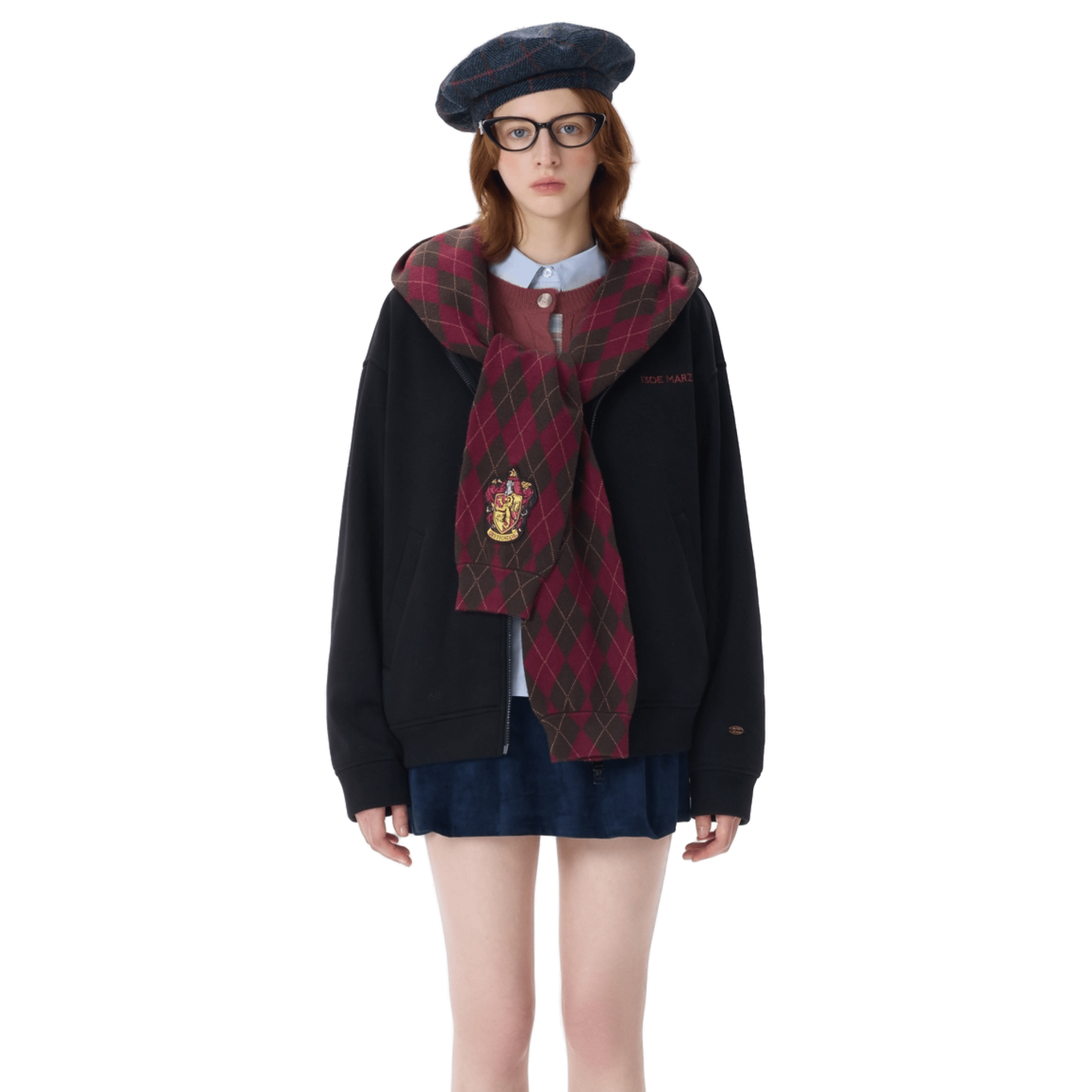 13DE MARZO Hogwarts Four Houses Bear Zipper Hoodie Gryffindor | MADAX