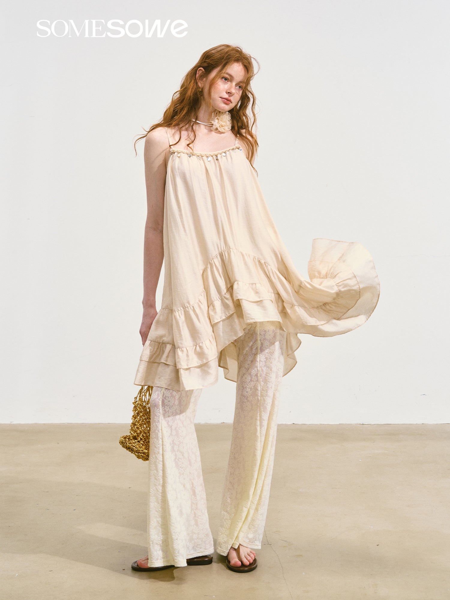 SOMESOWE Holiday Style Camisole Top In Beige | MADAX