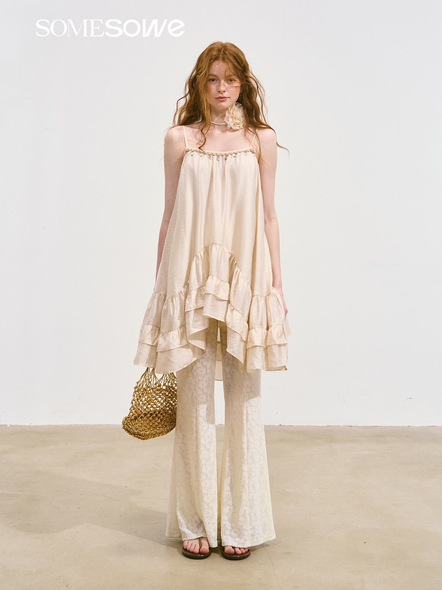 SOMESOWE Holiday Style Camisole Top In Beige | MADAX