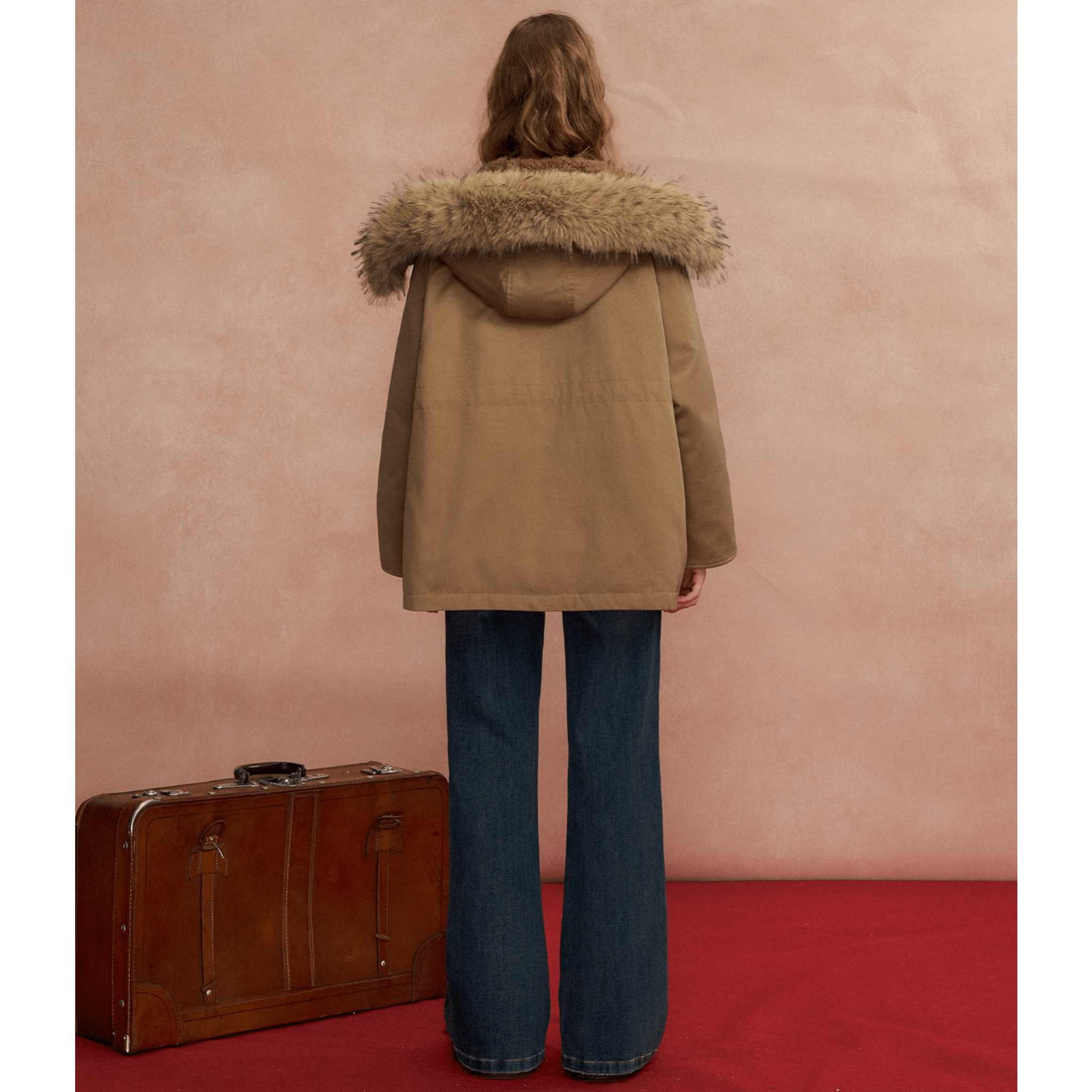 SOMESOWE Hooded Workwear Parka Down Jacket in Khaki | MADAX