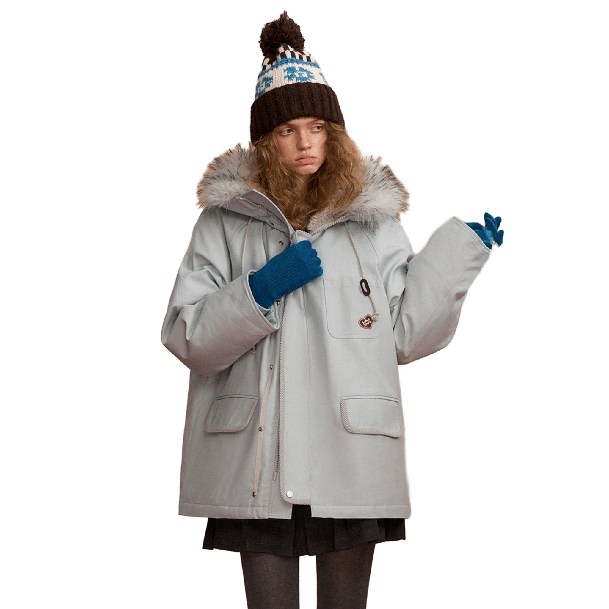 SOMESOWE Hooded Workwear Parka in Light Blue | MADAX