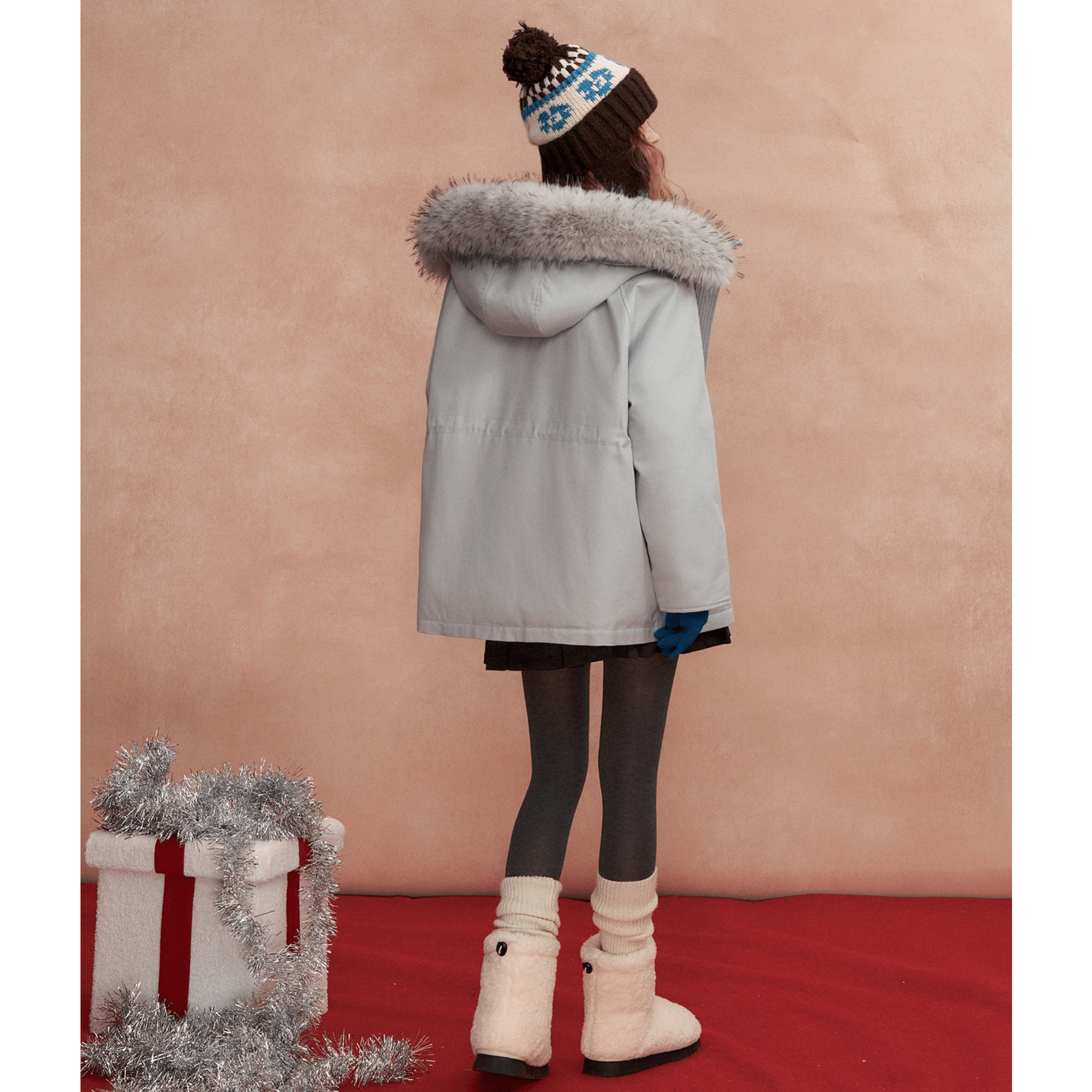 SOMESOWE Hooded Workwear Parka in Light Blue | MADAX