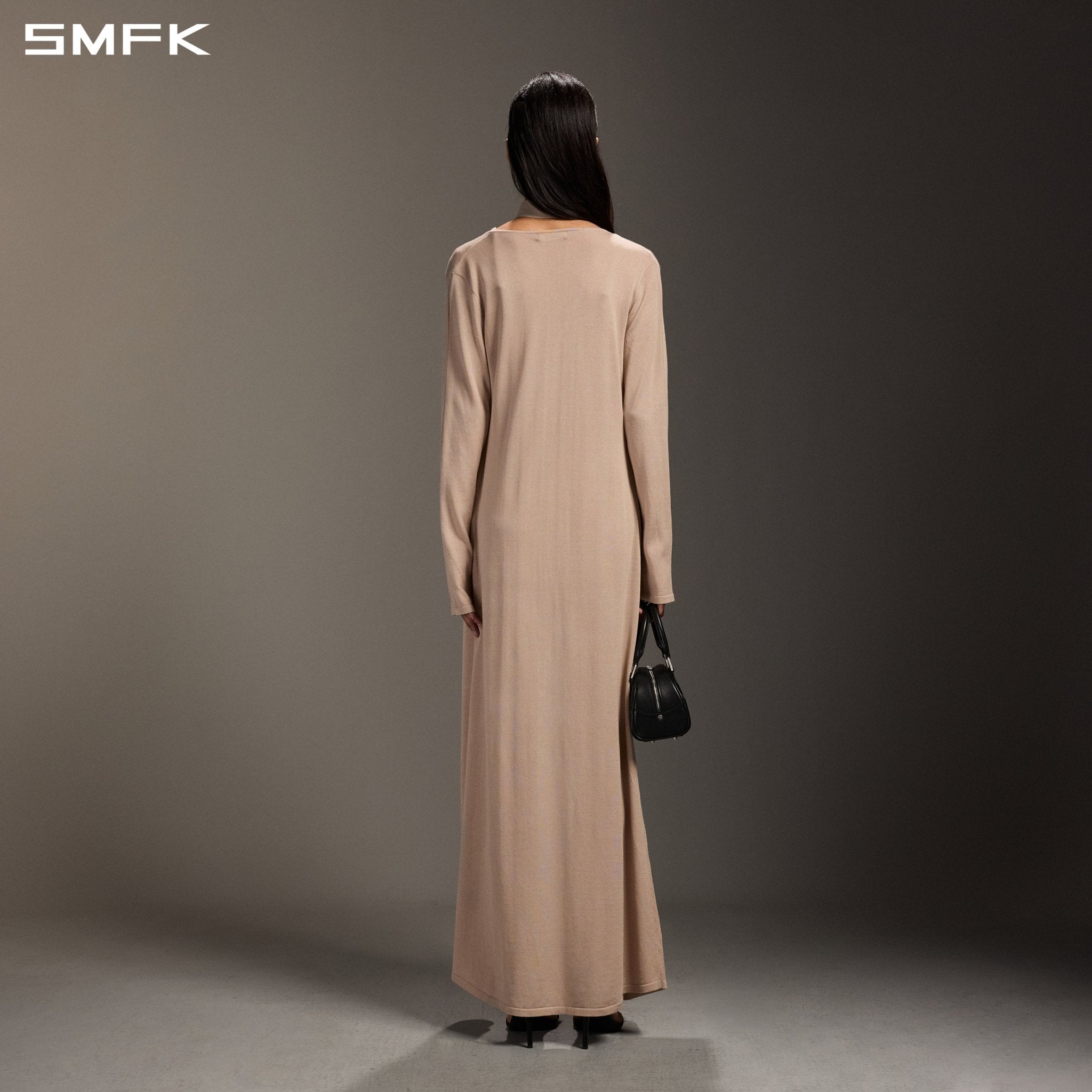 SMFK Hoodie Cardigan Long Skirt in Skin Tone | MADAX