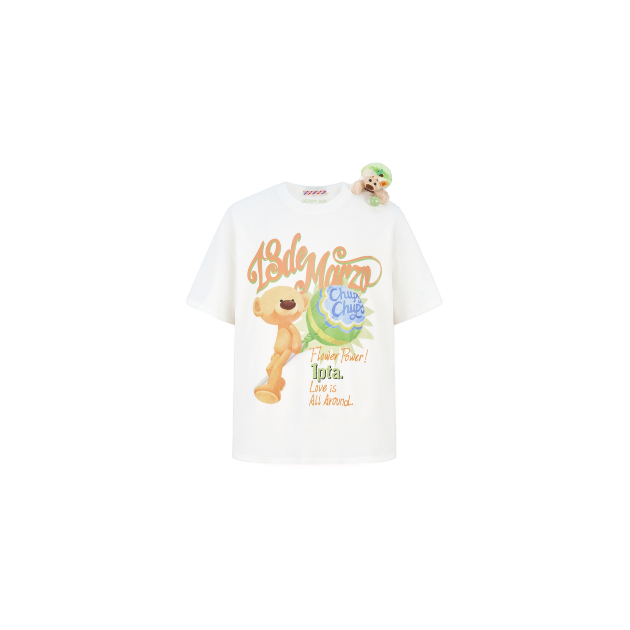 13DE MARZO Illustrated Lollipop T-shirt in White | MADAX