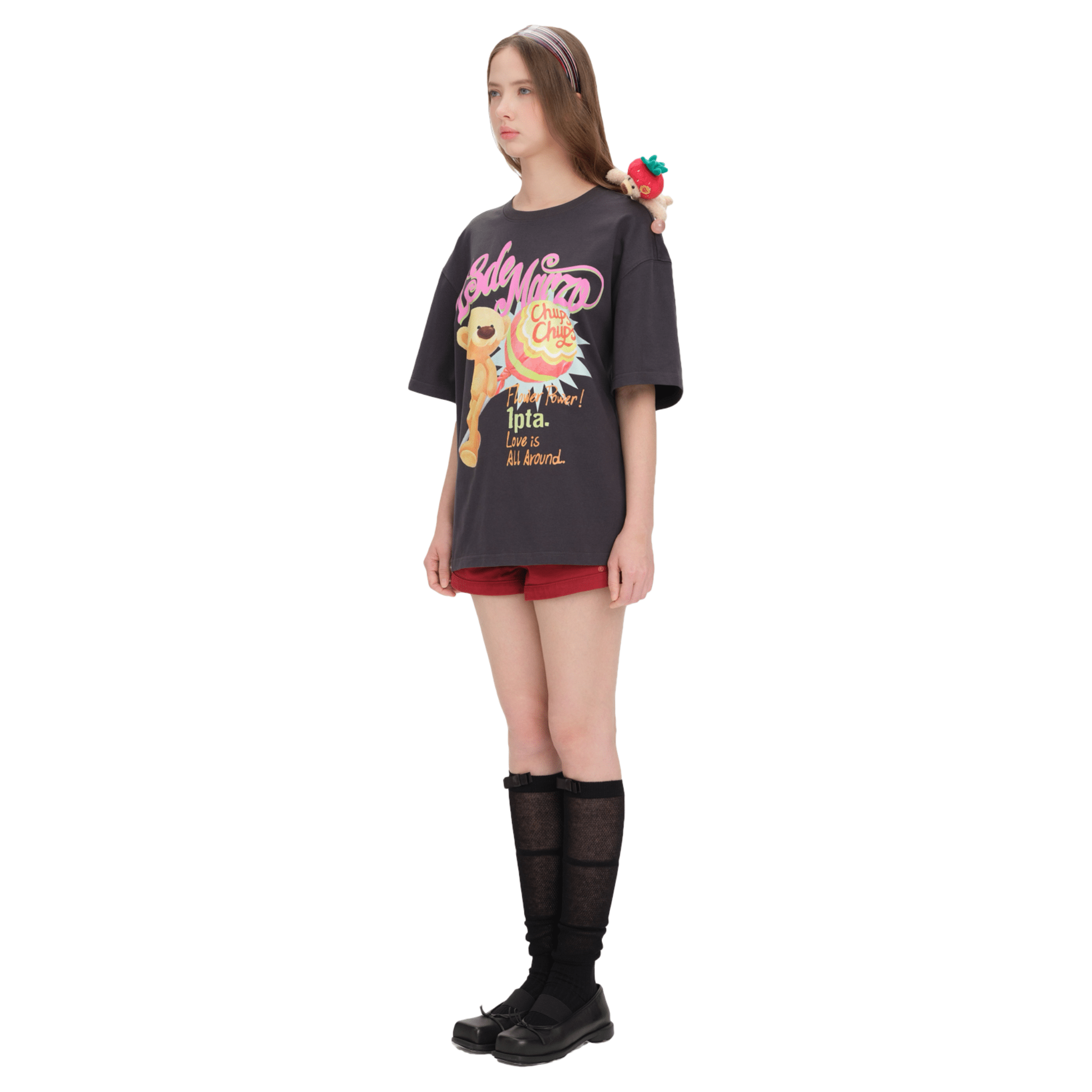 13DE MARZO Illustration Lollipop T-shirt in Gray | MADAX