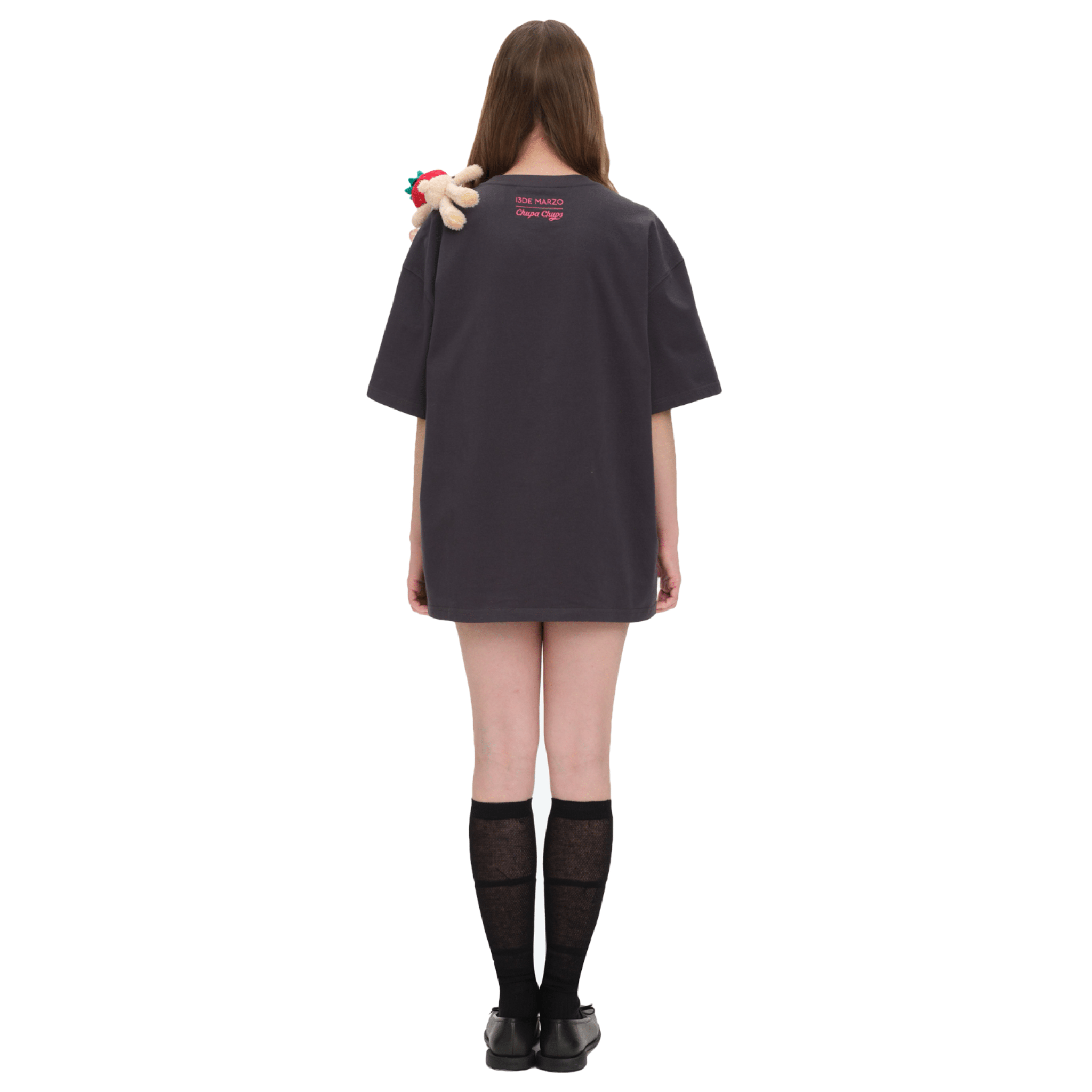 13DE MARZO Illustration Lollipop T-shirt in Gray | MADAX
