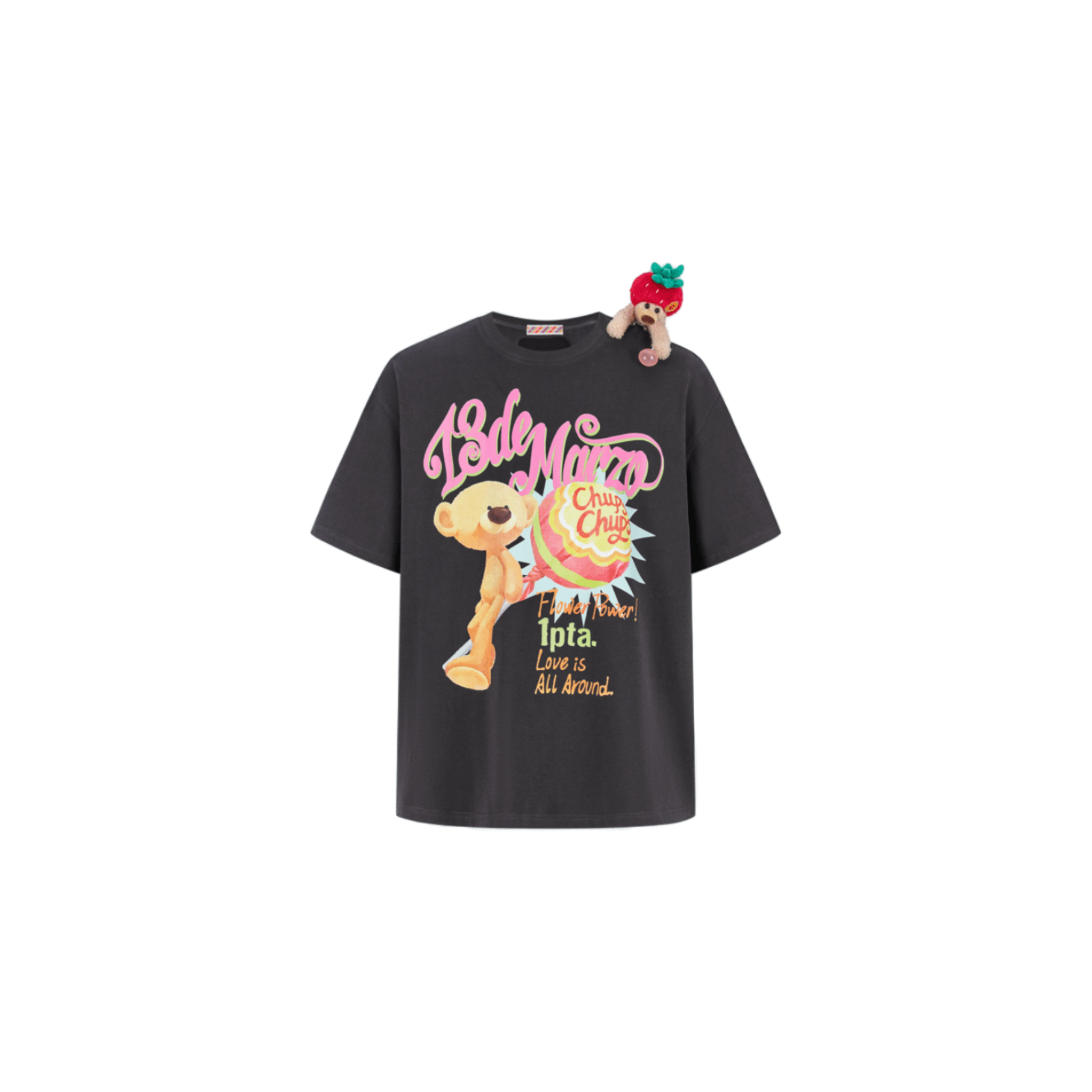 13DE MARZO Illustration Lollipop T-shirt in Gray | MADAX