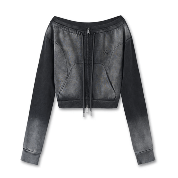 NAWS Ink One - shoulder Sweatshirt in Charcoal Black | MADAX