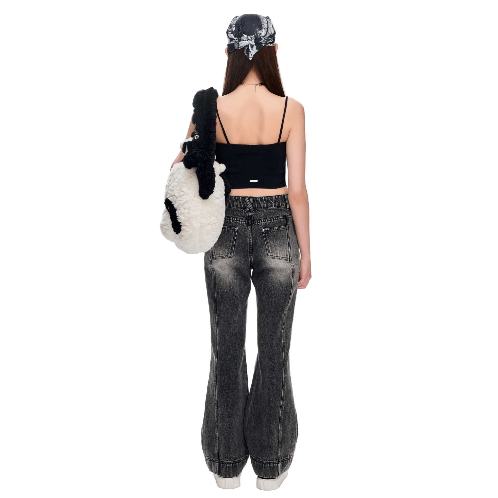 13DE MARZO Ink - splashed Denim Pants in Black | MADAX
