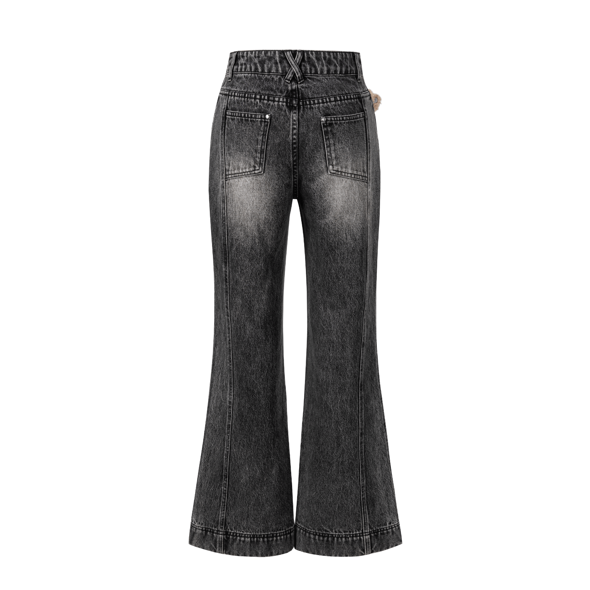 13DE MARZO Ink - splashed Denim Pants in Black | MADAX
