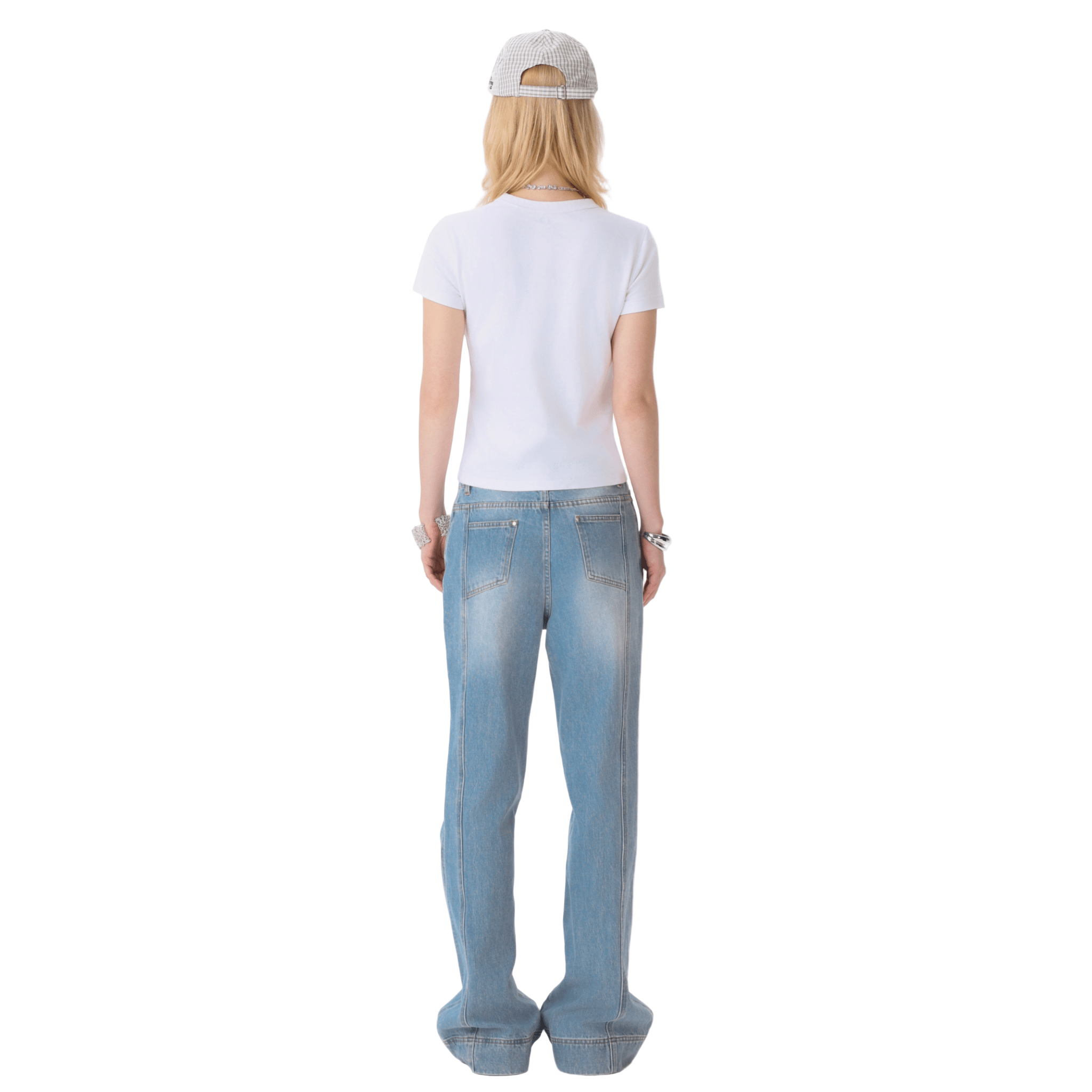 13DE MARZO Ink - splashed Denim Pants in Blue | MADAX