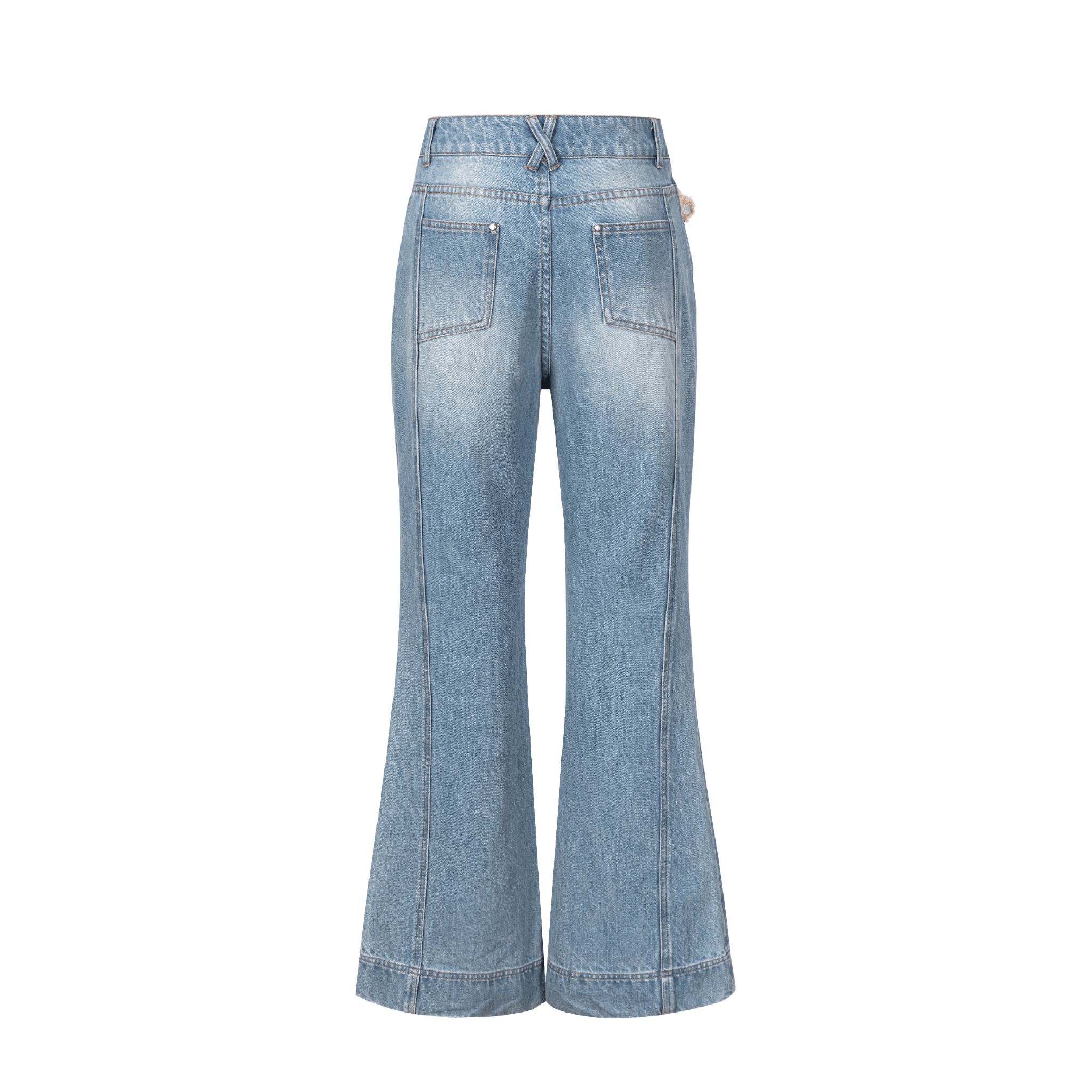 13DE MARZO Ink - splashed Denim Pants in Blue | MADAX
