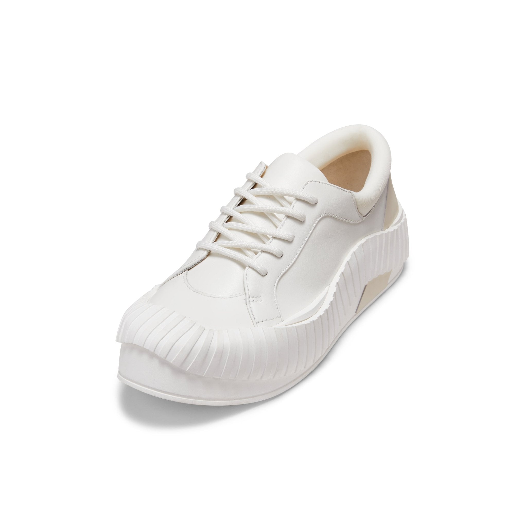 LOST IN ECHO Irregular Wavy Edge Thick-soled Casual Shoes in White | MADA IN CHINA