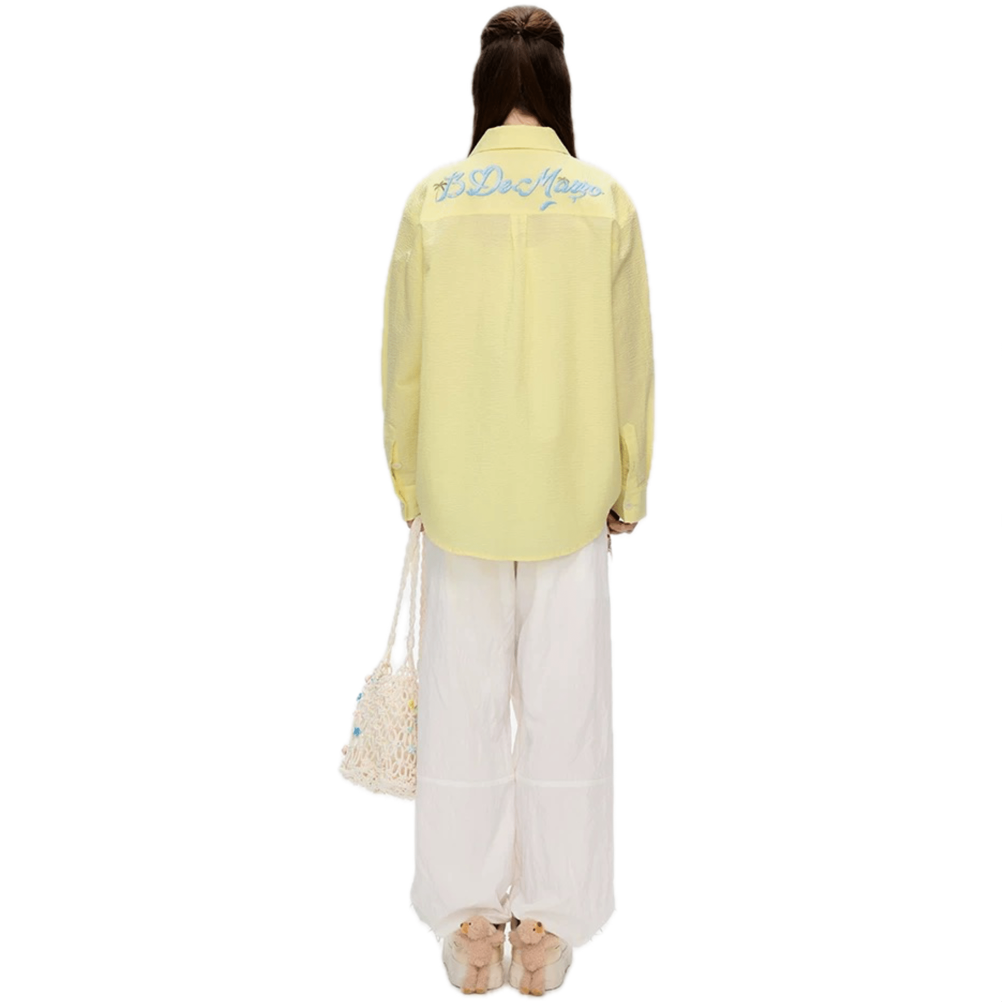 13DE MARZO Island Style Bear Vacation Shirt in Yellow | MADAX