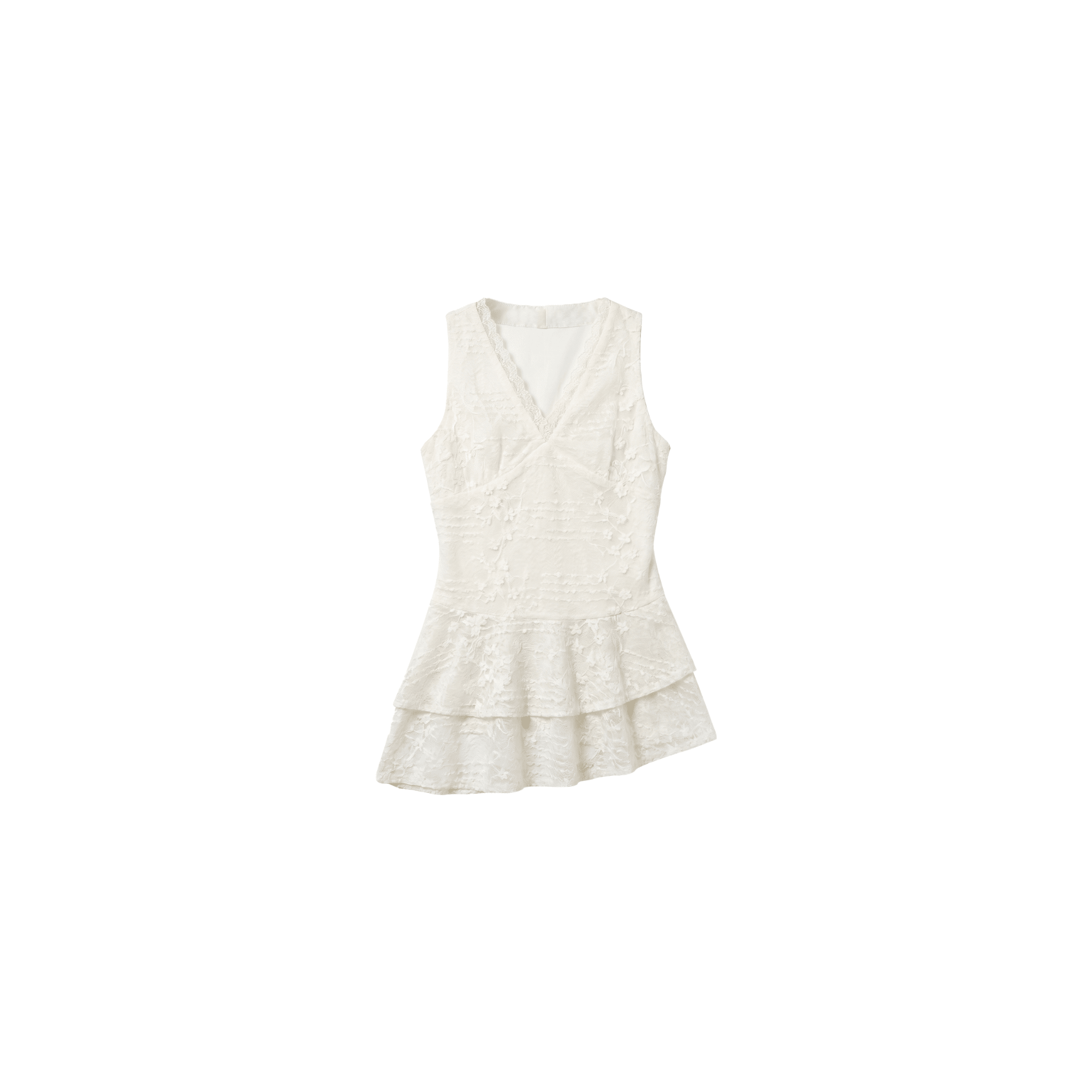 SOMESOWE Jacquard V-neck Vest in White | MADAX