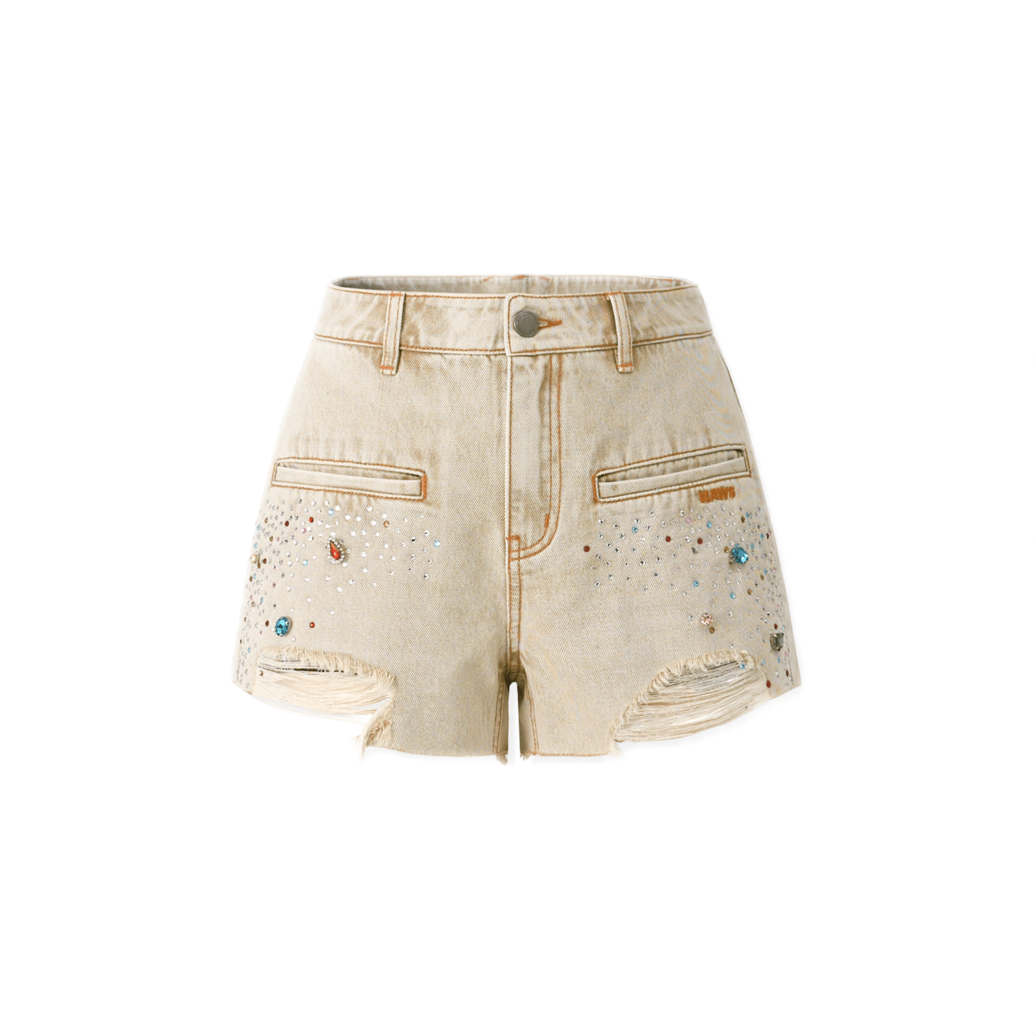 NAWS Jewel Denim Shorts in Brown | MADAX