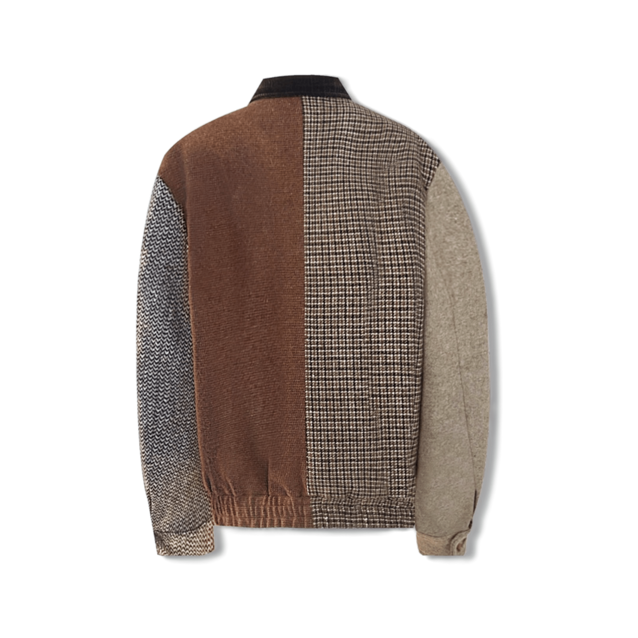 AIMME SPARROW Kendall Jenner‌ Series Return to Simple Fashion Retro Patchwork Jacket in Brown | MADAX