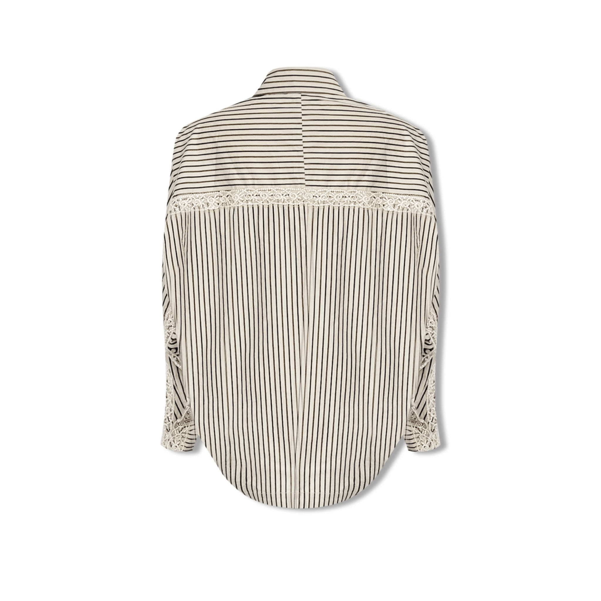AIMME SPARROW Khaki Embroidered Striped Shirt | MADAX