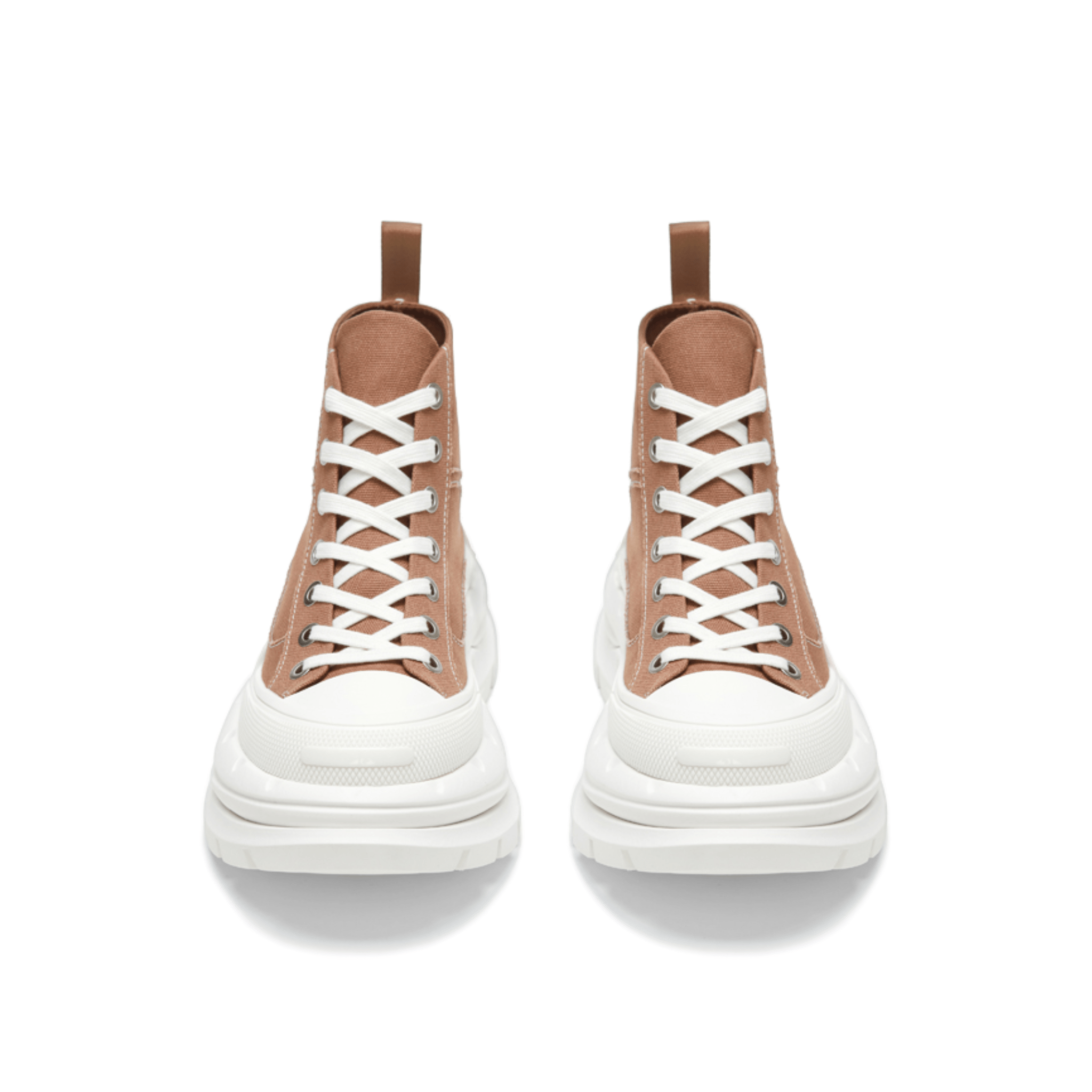 SMILEREPUBLIC Khaki High - top Open - mouthed Thick - soled Canvas Shoes 2.0 | MADAX