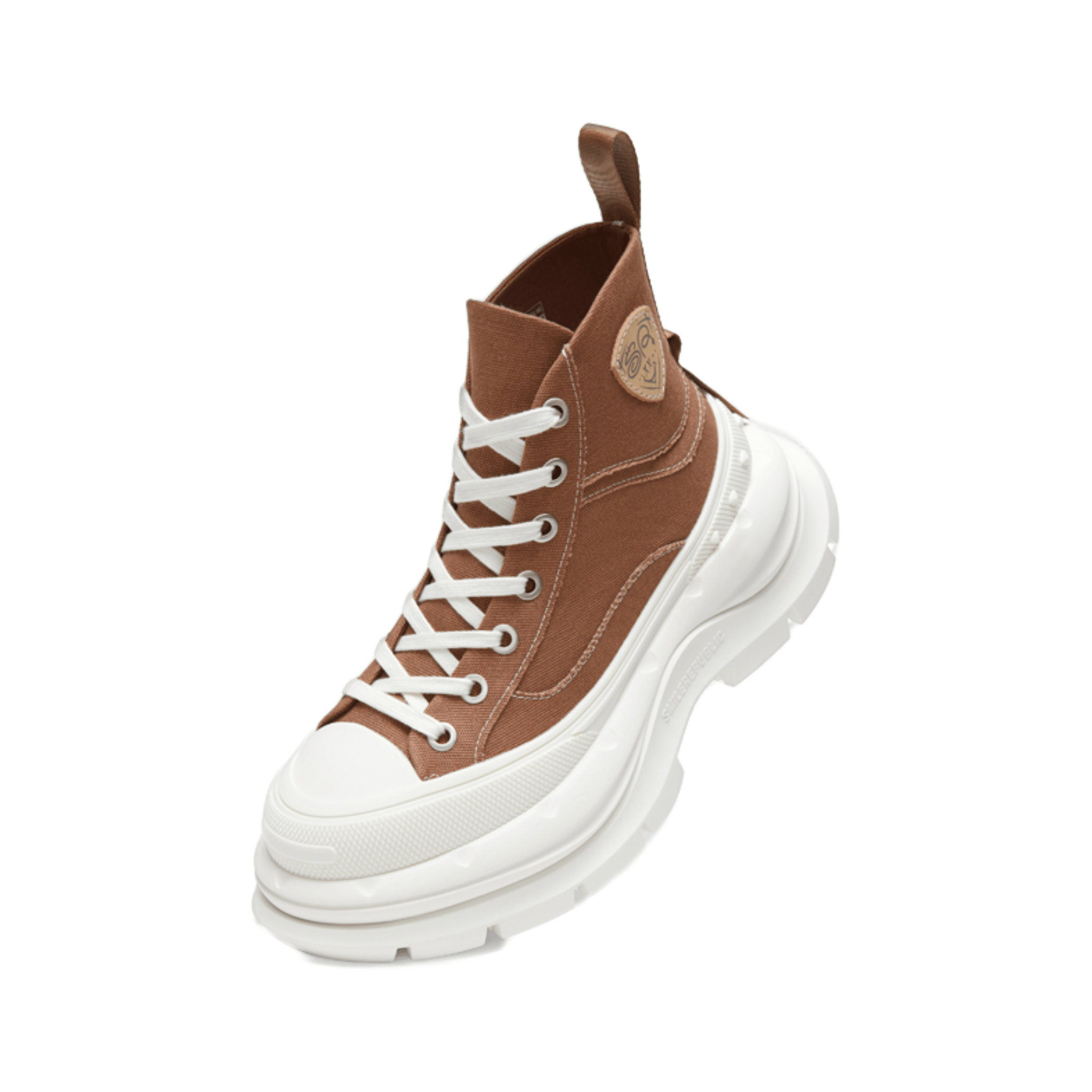 SMILEREPUBLIC Khaki High - top Open - mouthed Thick - soled Canvas Shoes 2.0 | MADAX
