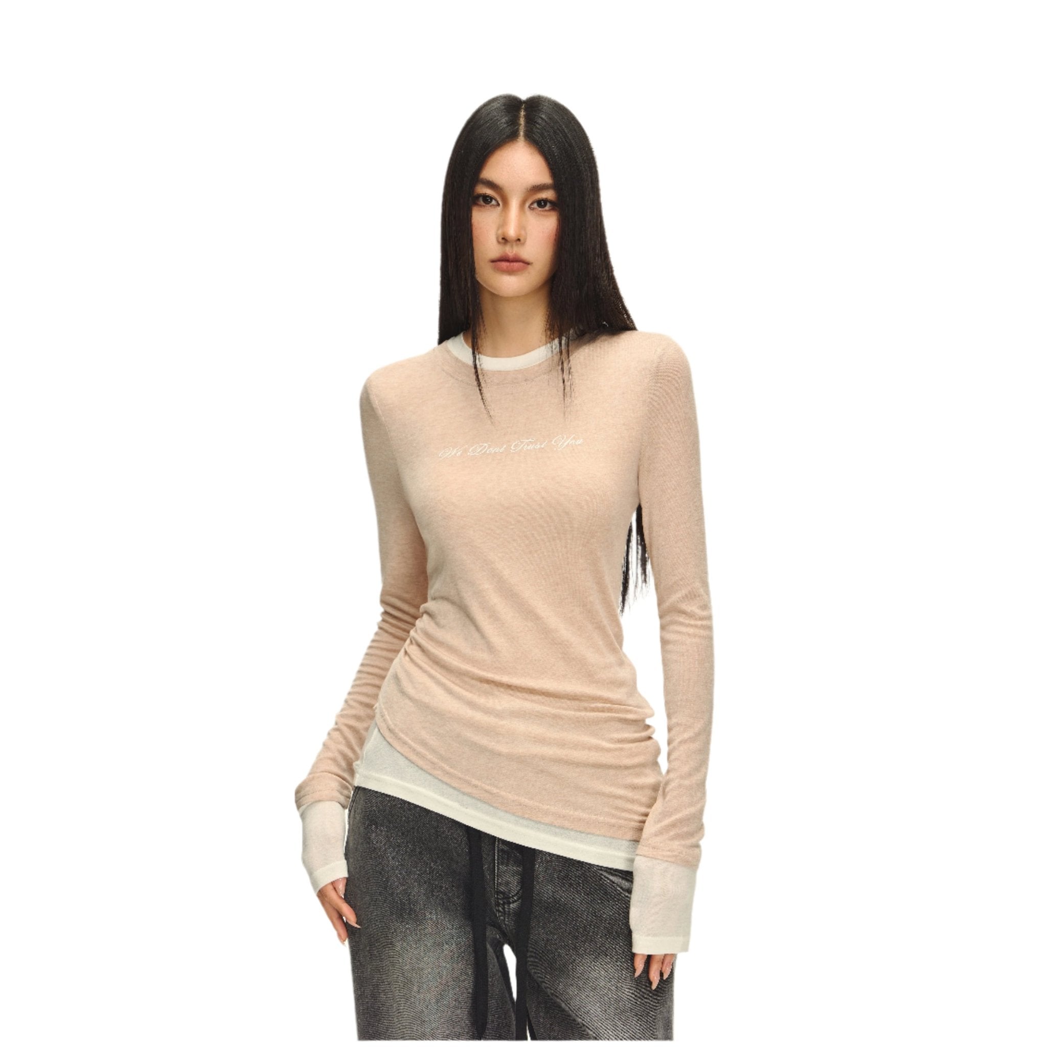 Climax Vision Khaki Light Elastic Fake Two - piece Long Sleeves | MADAX