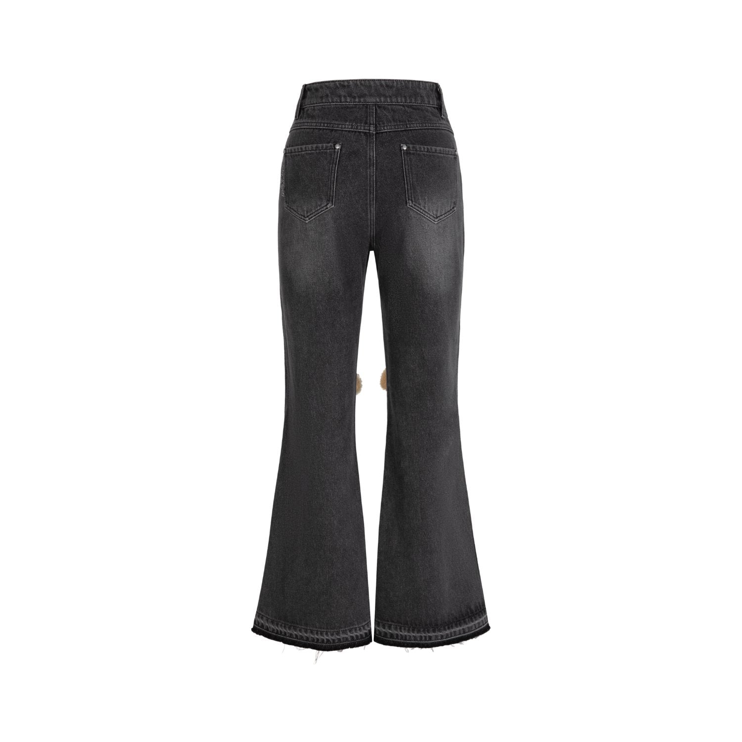 13DE MARZO Knees Bear Jeans In Black | MADAX