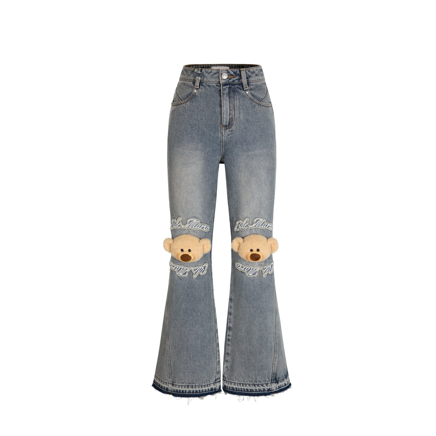 13DE MARZO Knees Bear Jeans In Blue | MADAX