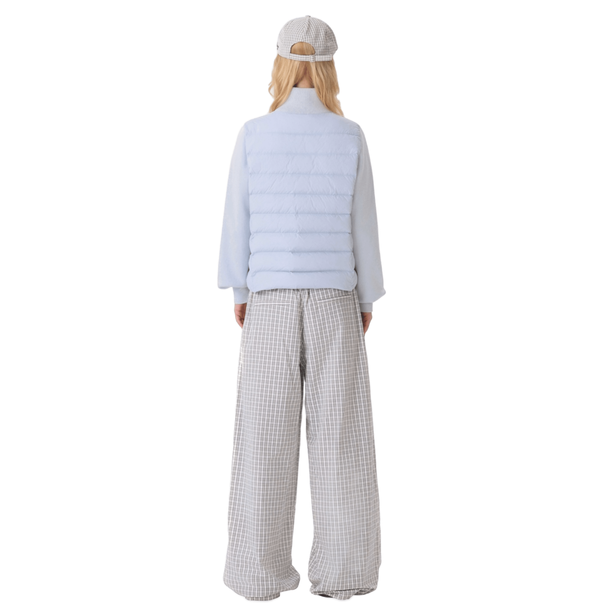 13DE MARZO Knitted Down Jacket in Blue | MADAX