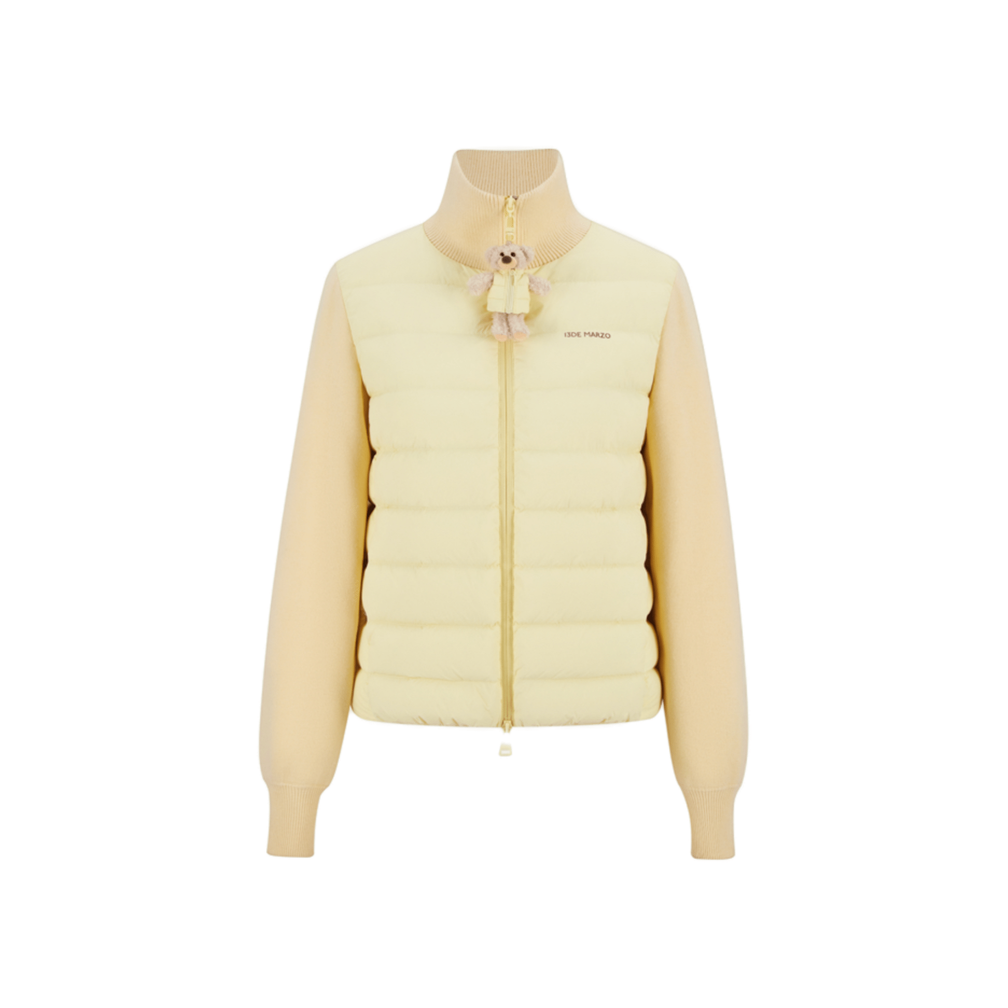 13DE MARZO Knitted Down Jacket in Yellow | MADAX