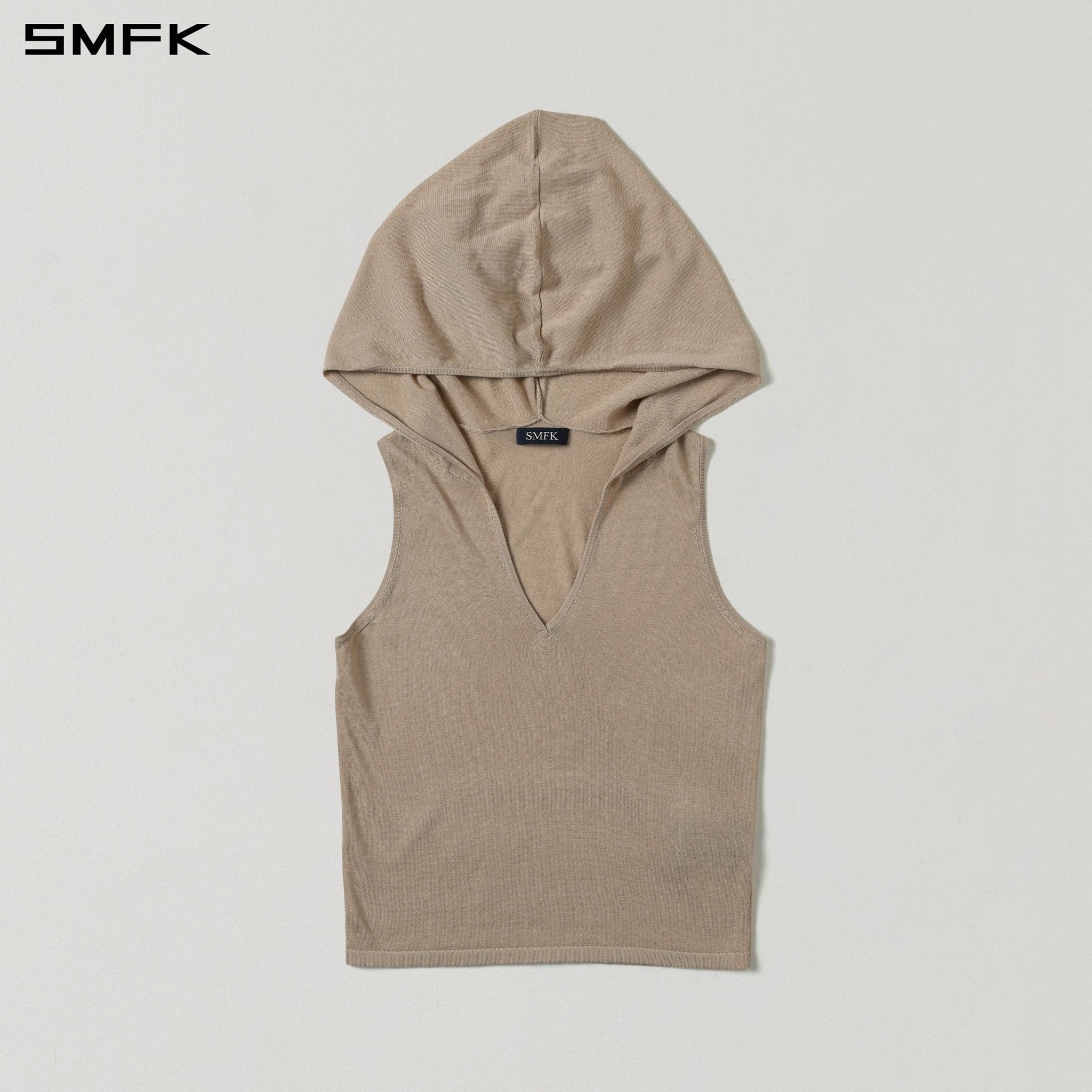 SMFK Knitted Hooded Vest in Skin Tone | MADAX