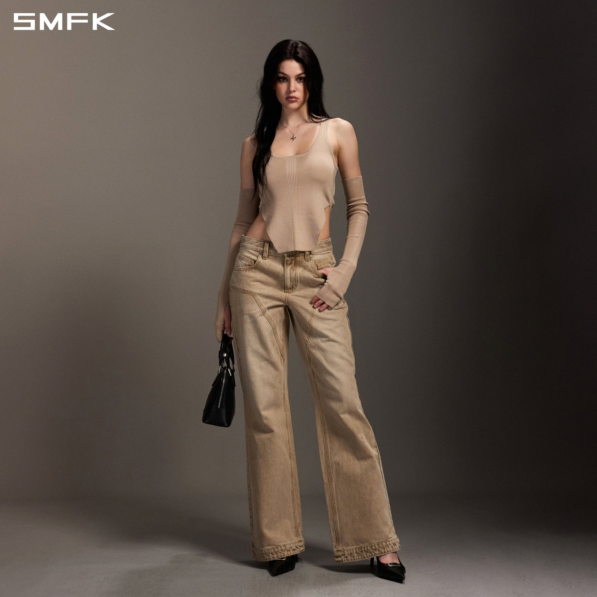 SMFK Knitted Vest in Skin Tone | MADAX