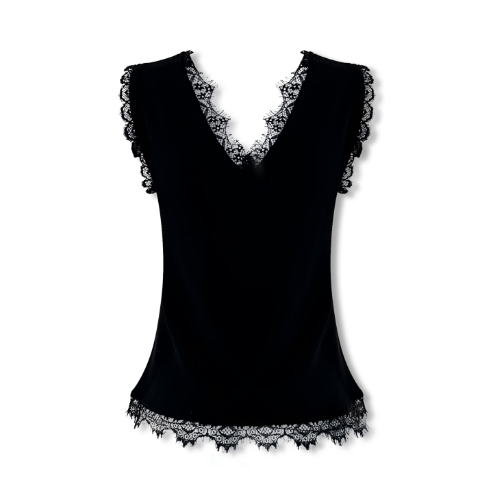 NOT FOR US Lace Chest Hollow Vest in Black | MADAX