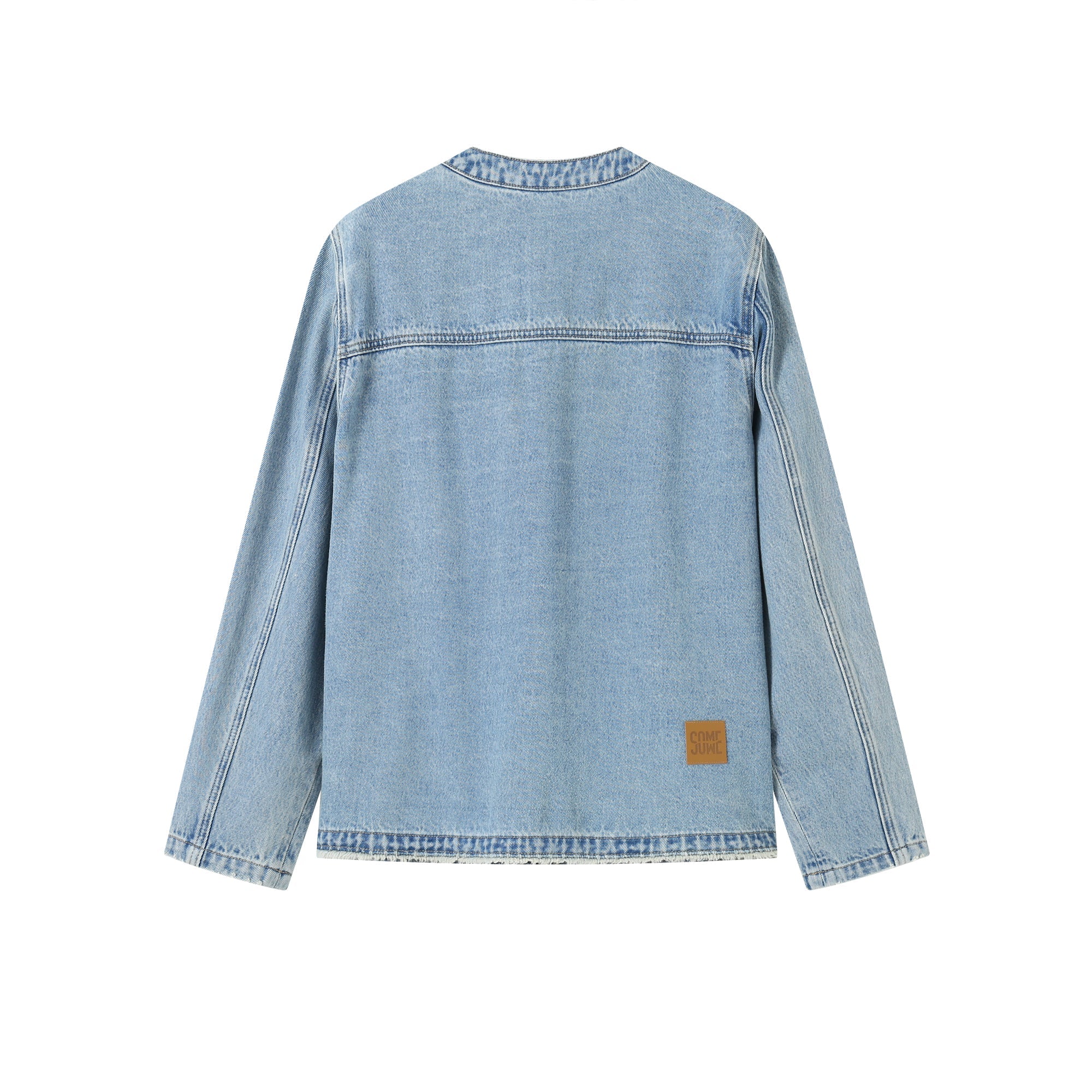 SOMESOWE Lace Denim Jacket In Blue | MADA IN CHINA