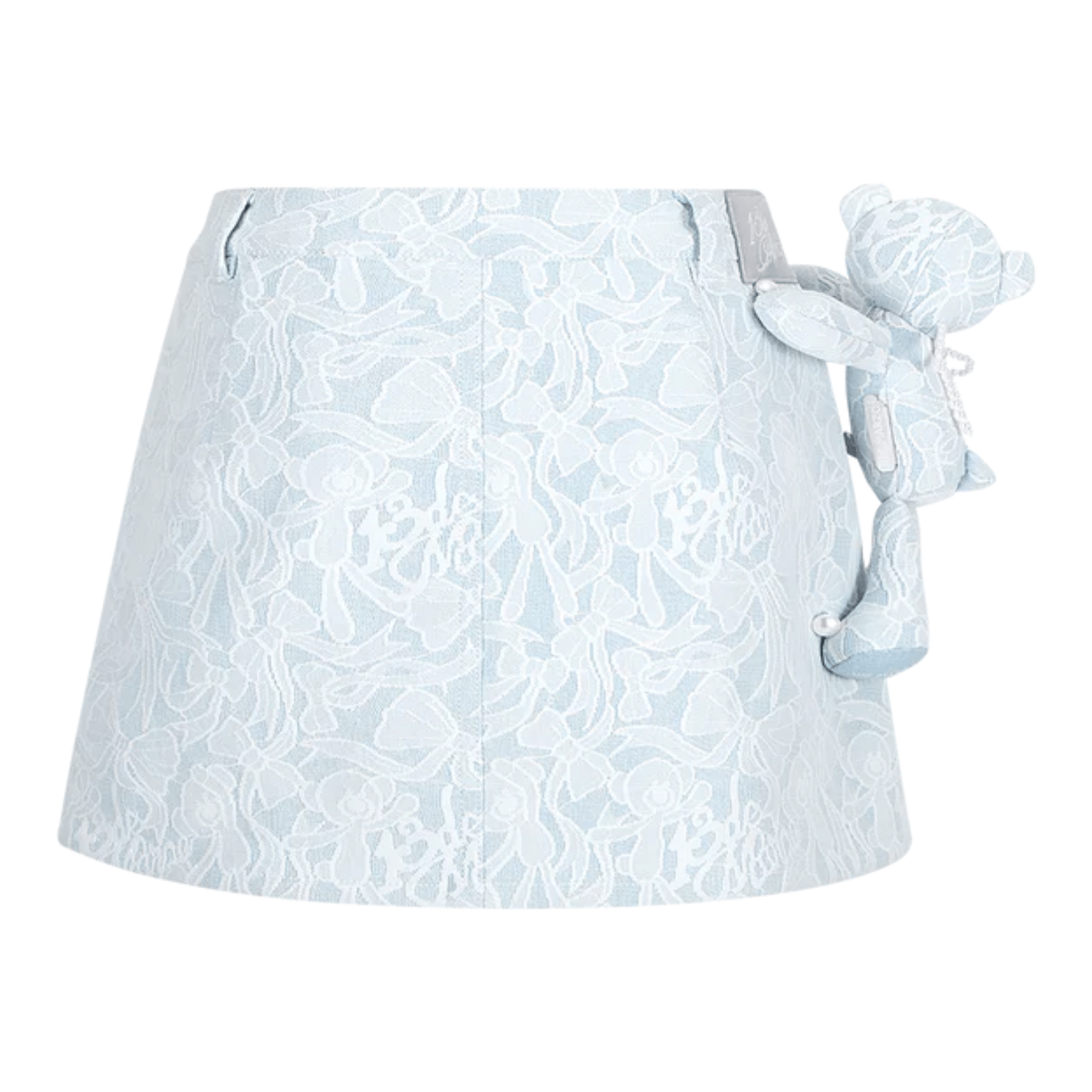 13DE MARZO Lace Denim Skirt in Blue | MADAX